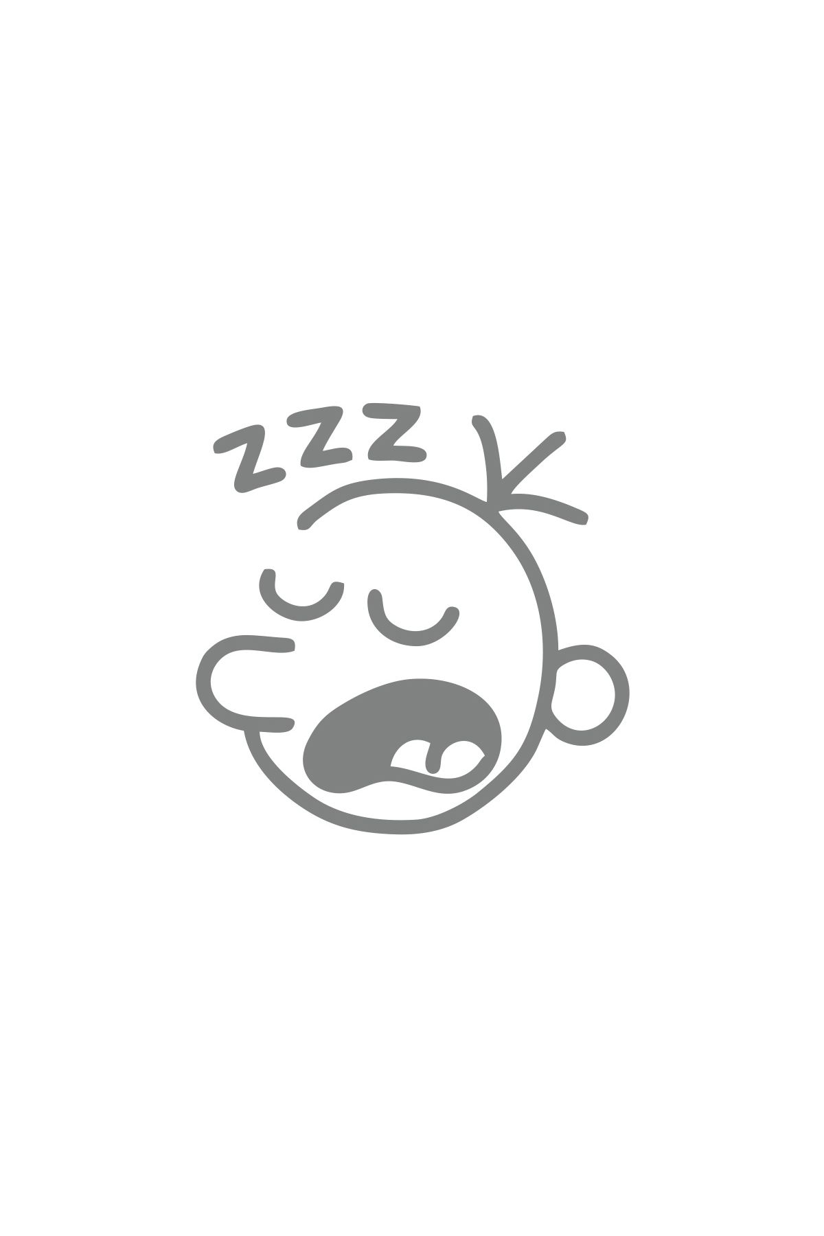 Reysa Tasarım Zzz Uyuyan Surat Sticker 17x17 Cm Gri