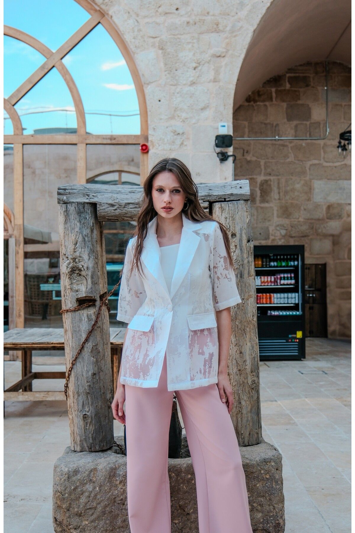Esra Semiz BEYAZ ORGANZE CEKET