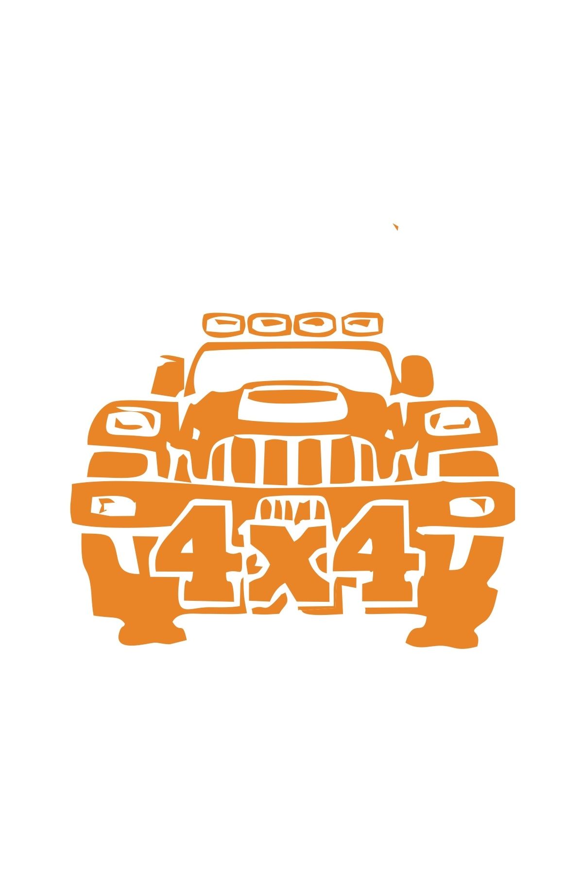Reysa Tasarım 4x4 Off Road Jeep Sticker 17x17 Cm Turuncu