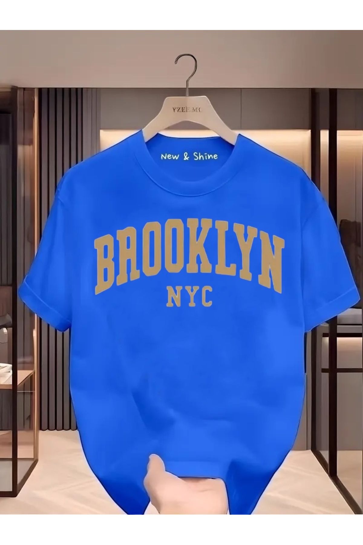 New Shine Brooklyn New York Baskılı Oversize T-Shirt