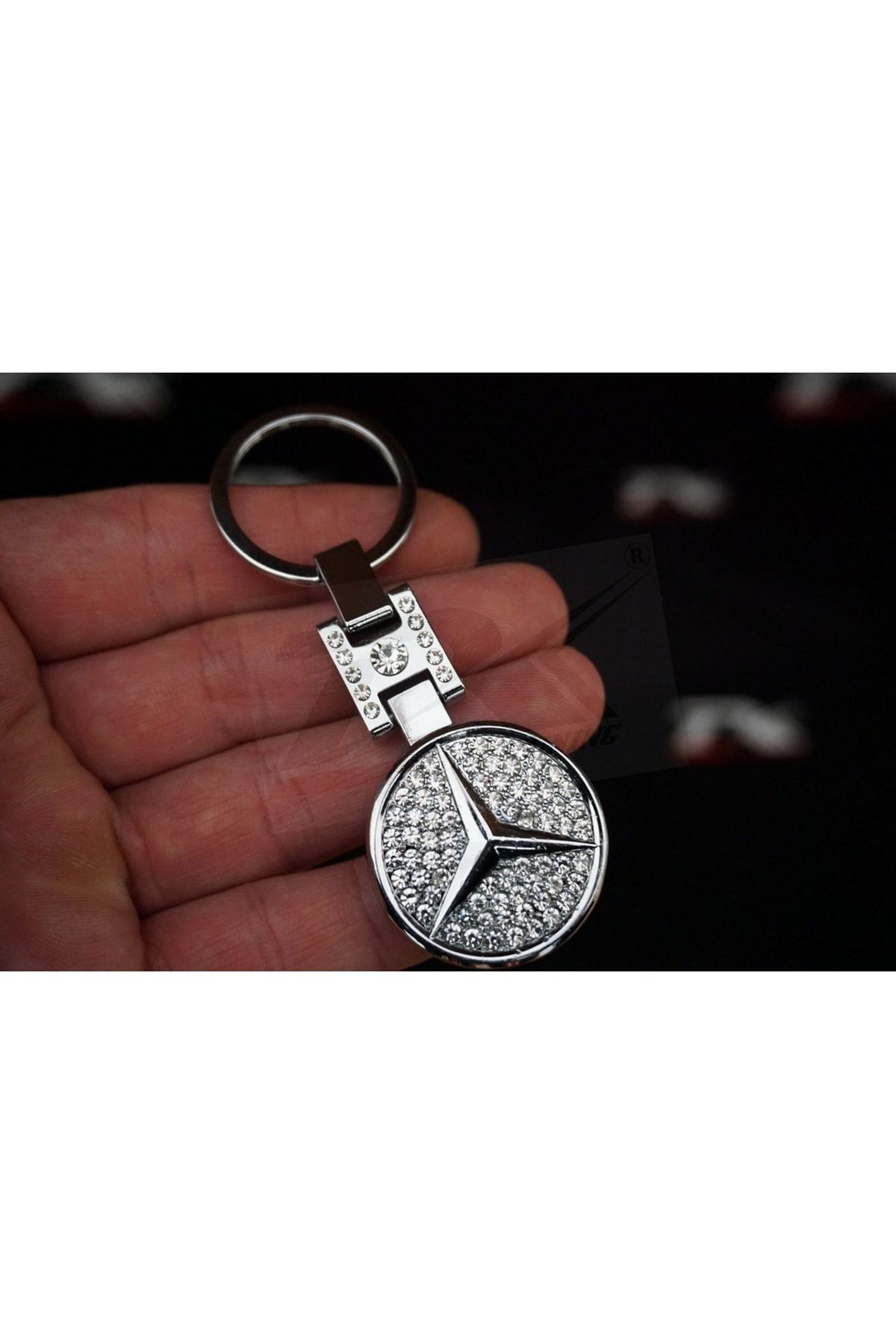 ÇELİKSİLVERTAKI Mercedes Benz Taşlı Premium Anahtarlık