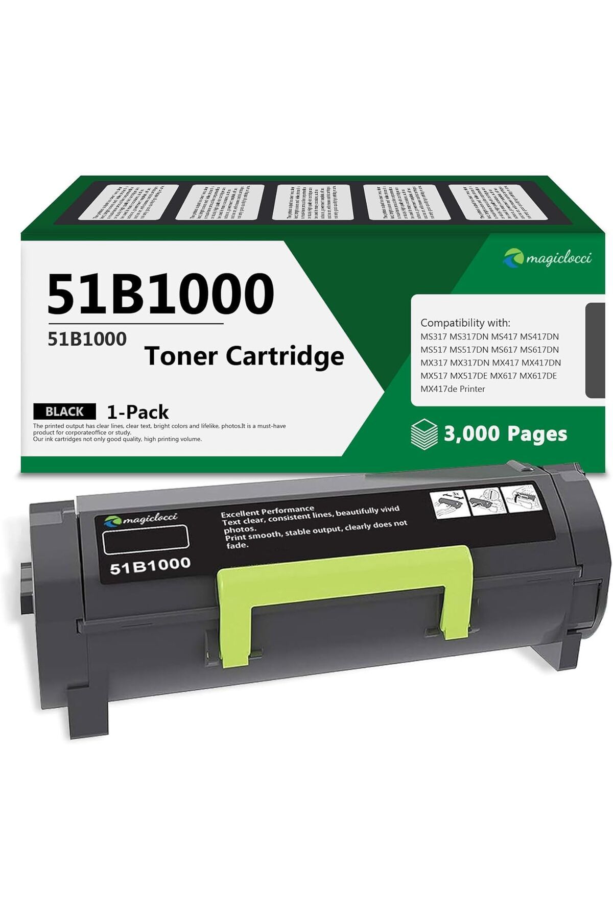 Lexmark MUADİL Cartridge Work for MS317dn MS417dn MS517dn MS617dn MX317dn Printer 2500 SAYFA