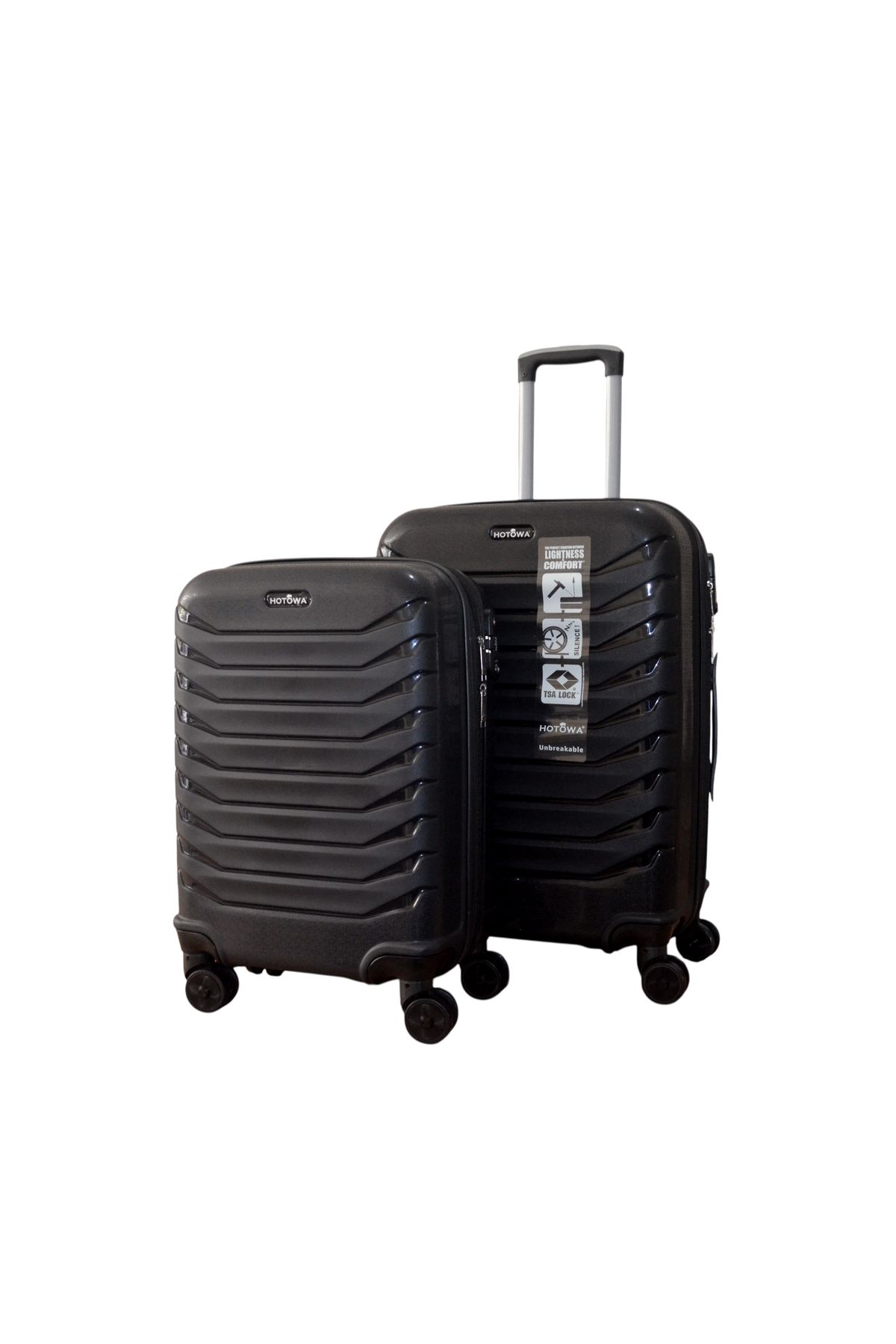 Hotowa Gold PP Valiz 8012 Siyah TSA Kilitli İkili Set