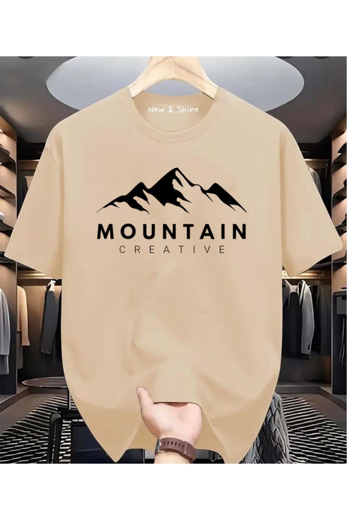 New Shine Mountain Baskılı Oversize T-Shirt