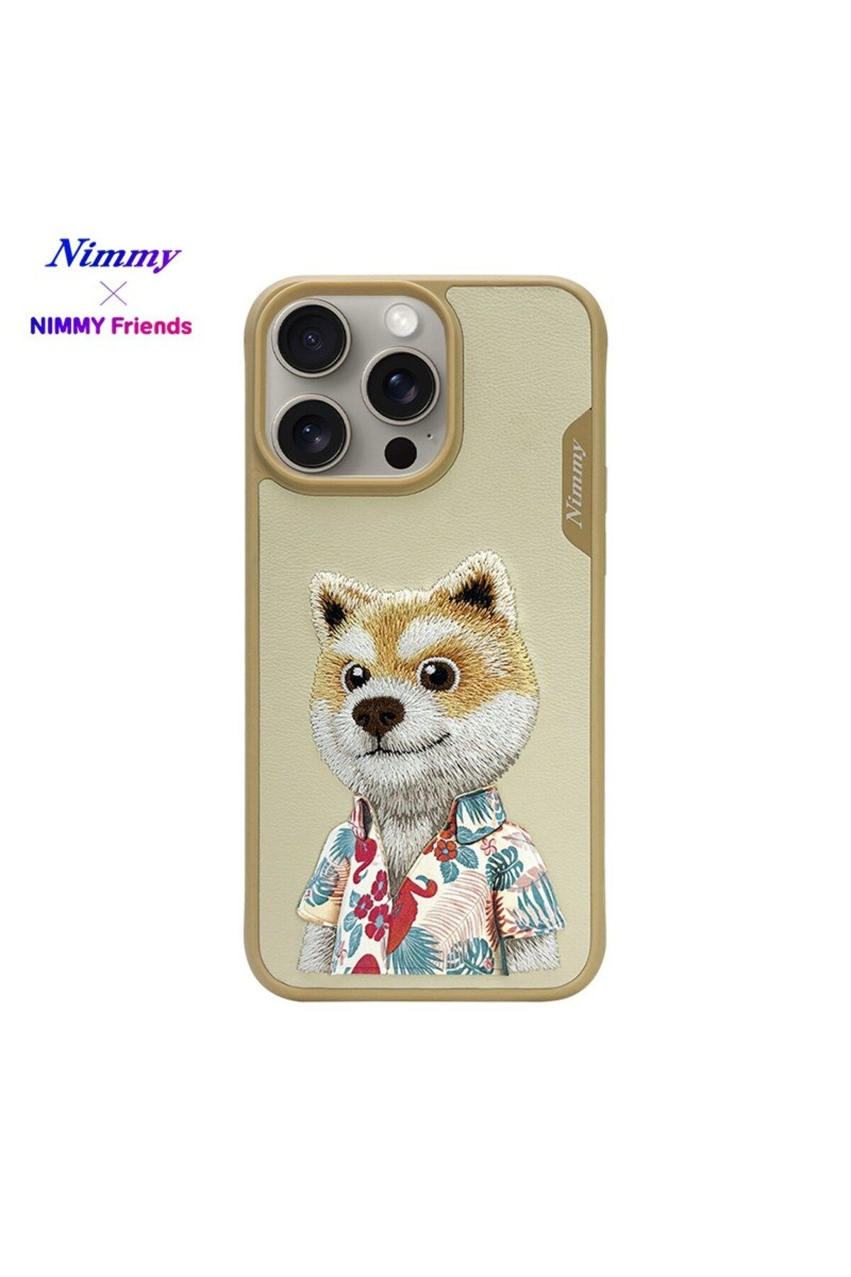 Nimmy iPhone 15 Pro Uyumlu 3D Kıyafet Shiba Detaylı Nakış İşlemeli Kabartmalı Fashion Pet Kılıf