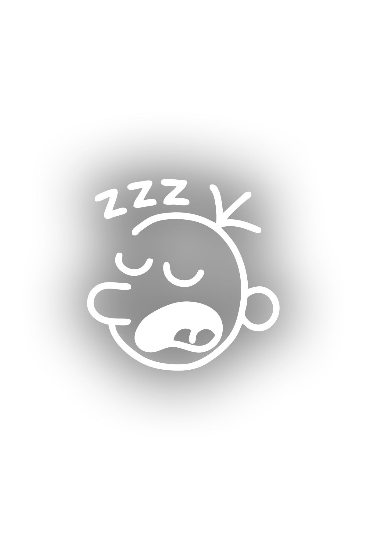 Reysa Tasarım Zzz Uyuyan Surat Sticker 17x17 Cm Beyaz