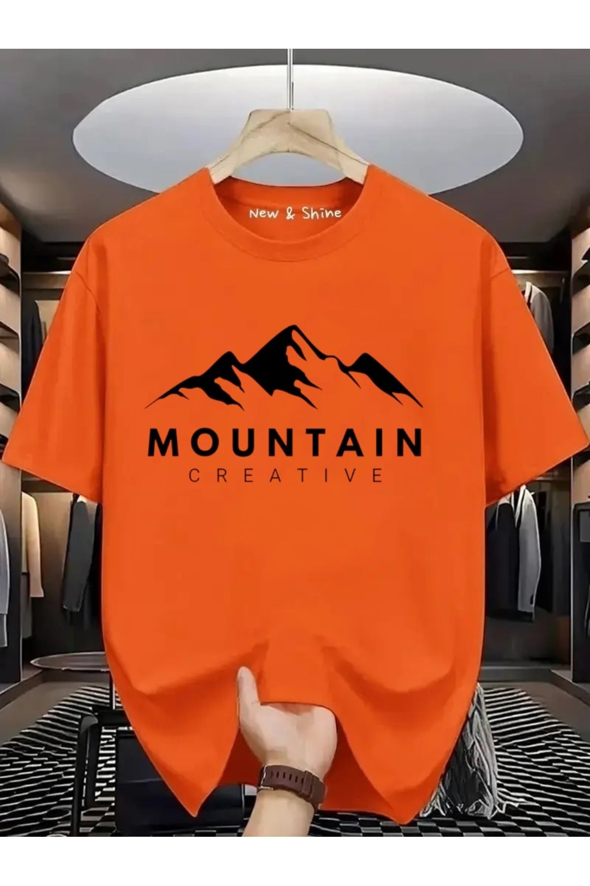 New Shine Mountain Baskılı Oversize T-Shirt