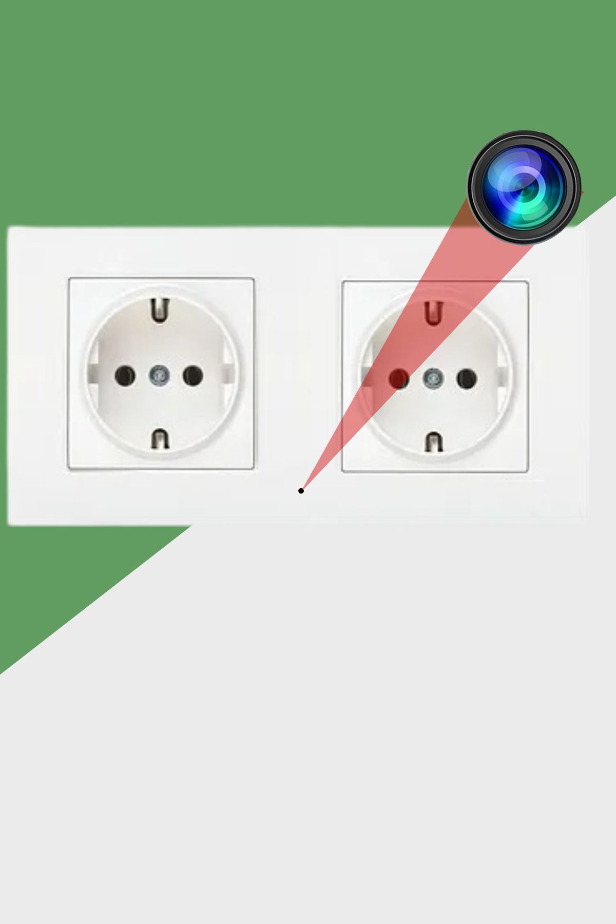 Viontra Tech 2li Priz Wifi Güvenlik Kamera - Bebek Bakıcı Kamera