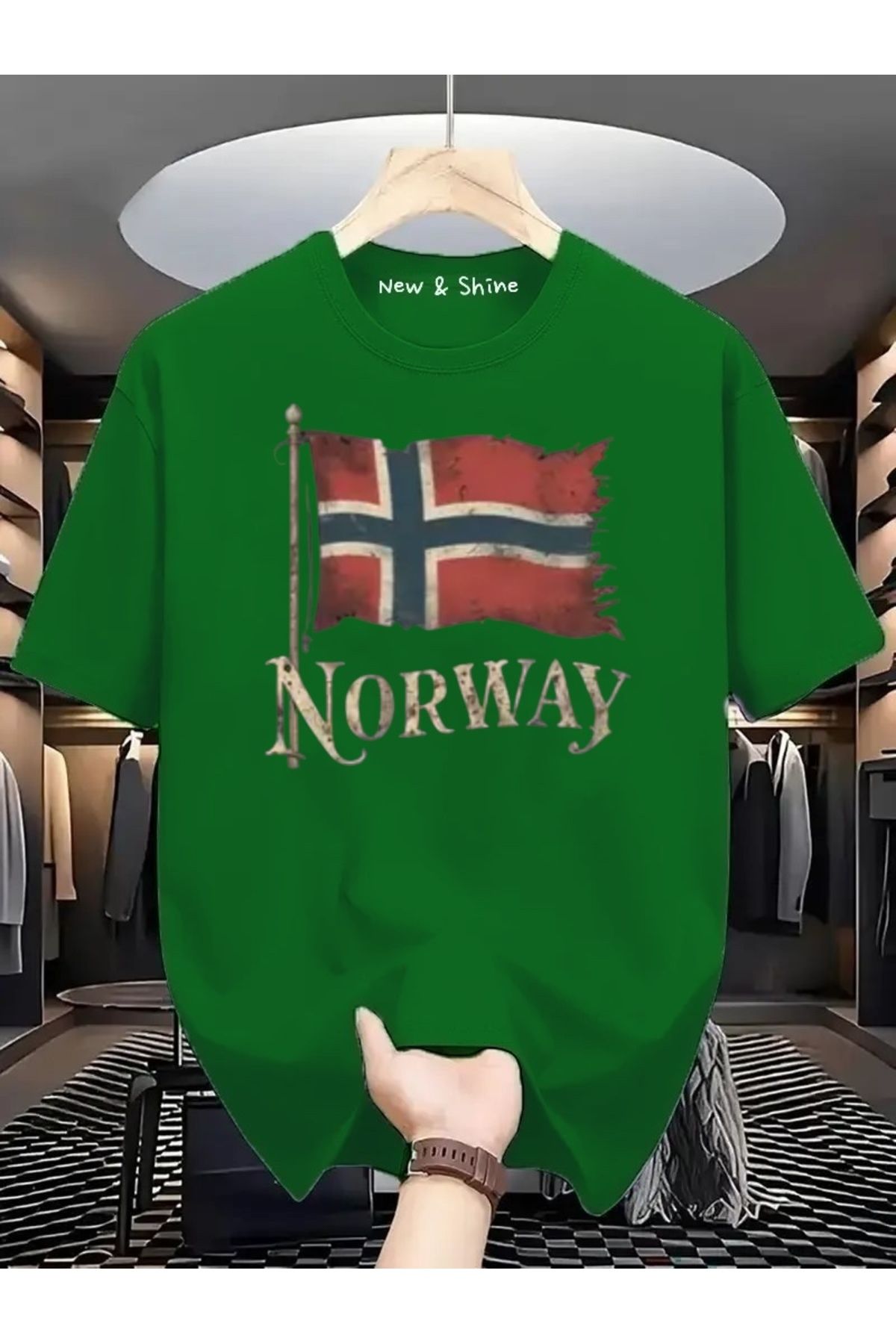 New Shine Norway Baskılı Oversize T-Shirt