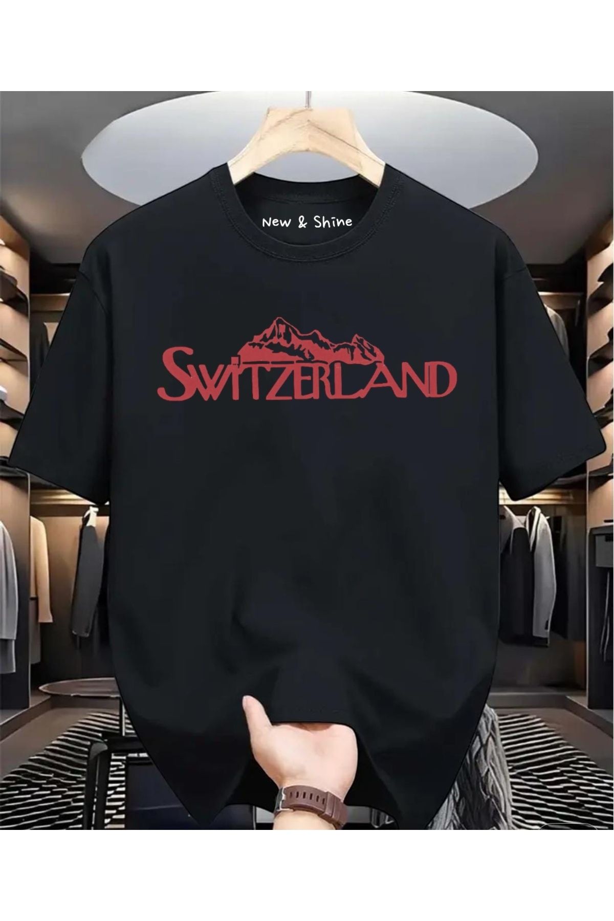 New Shine Switzerland Baskılı Oversize T-Shirt