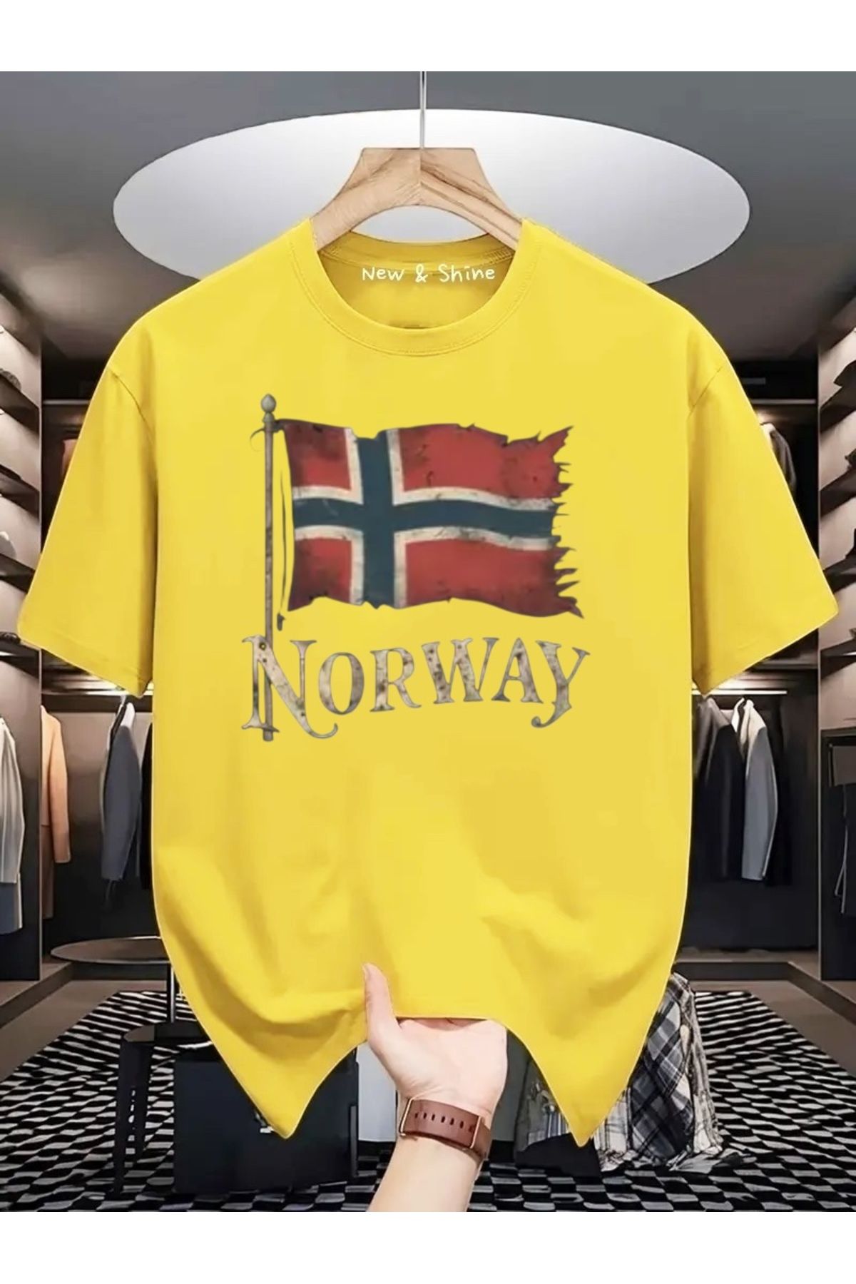 New Shine Norway Baskılı Oversize T-Shirt