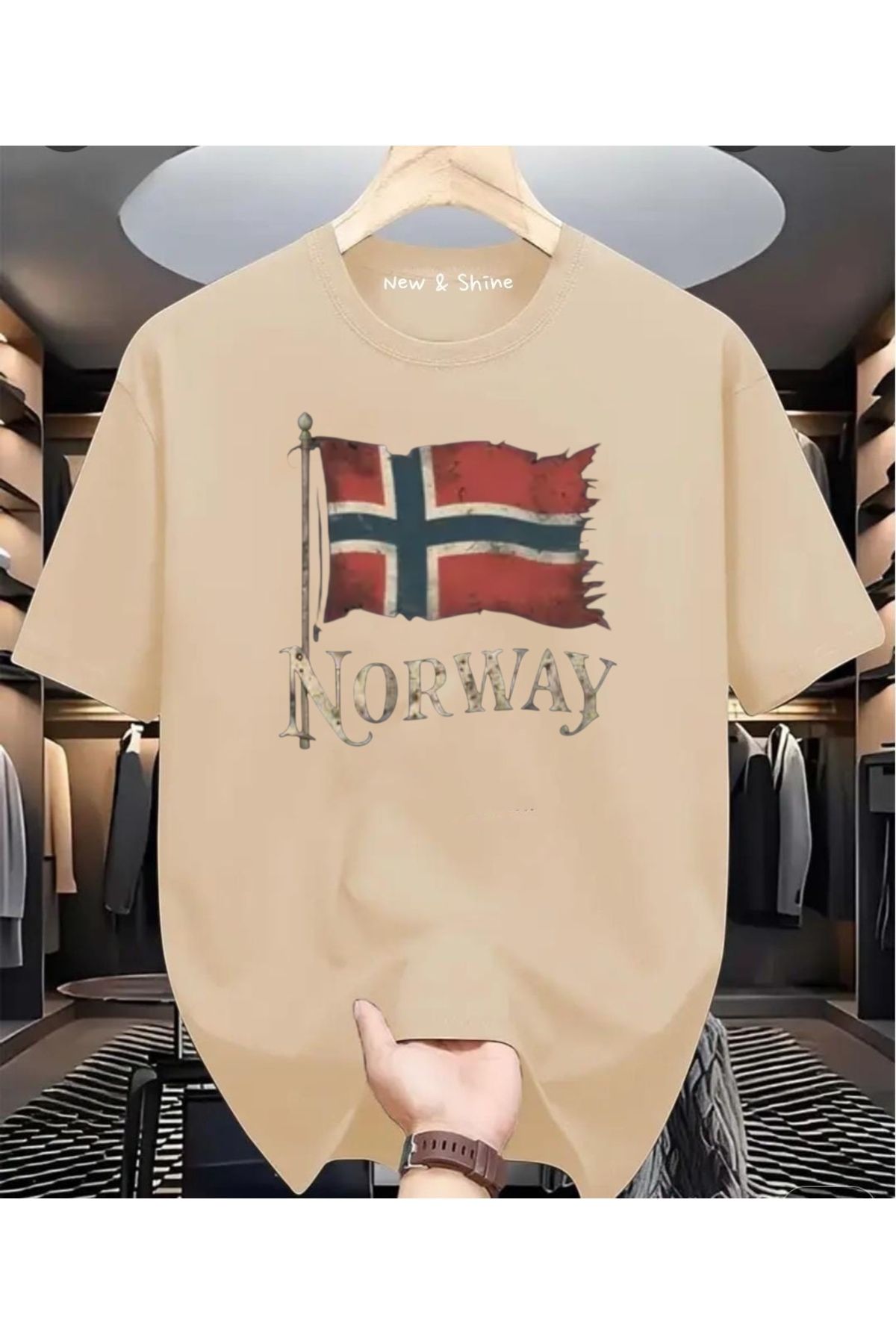 New Shine Norway Baskılı Oversize T-Shirt