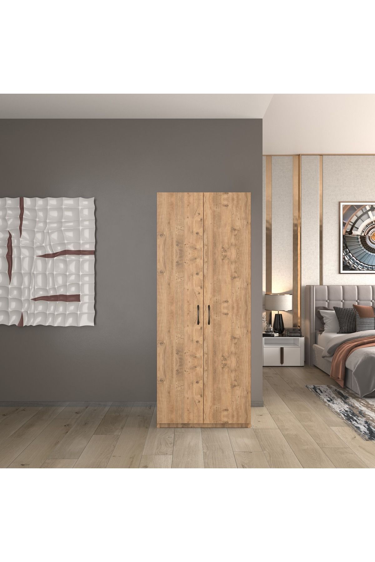 EVA İTHALAT modüleva 2 kapaklı 5 katlı çok amaçlı / elbise dolabı / saklama dolabı