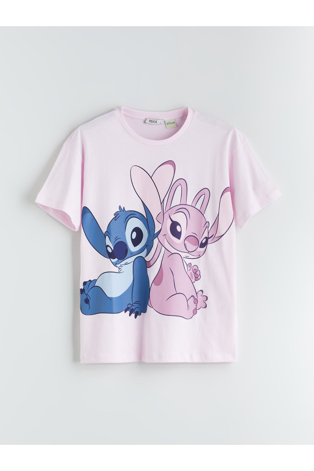 LC Waikiki Bisiklet Yaka Lilo & Stitch Lisanslı Kadın Tişört
