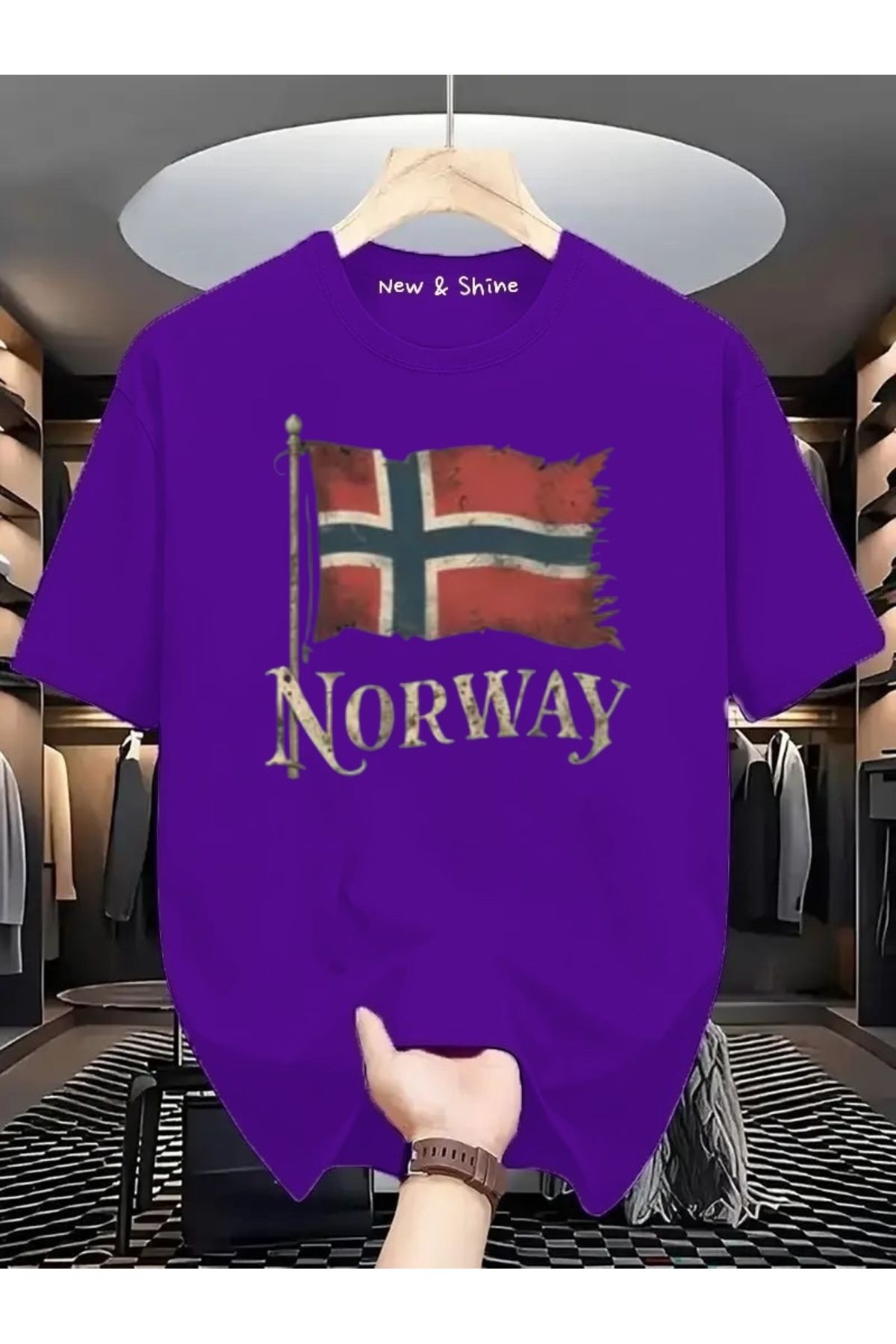 New Shine Norway Baskılı Oversize T-Shirt