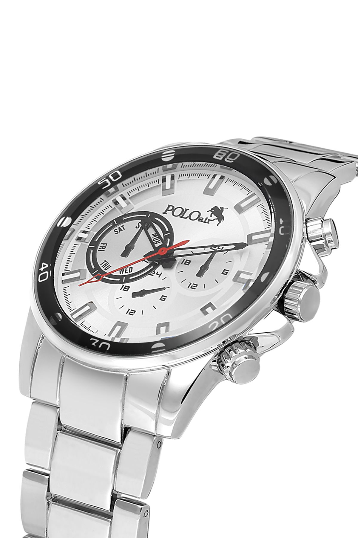 Polo Air Spor Kasa Klasik Metal Kasa Erkek Kol Saati Gümüş Renk PL-0995E5x