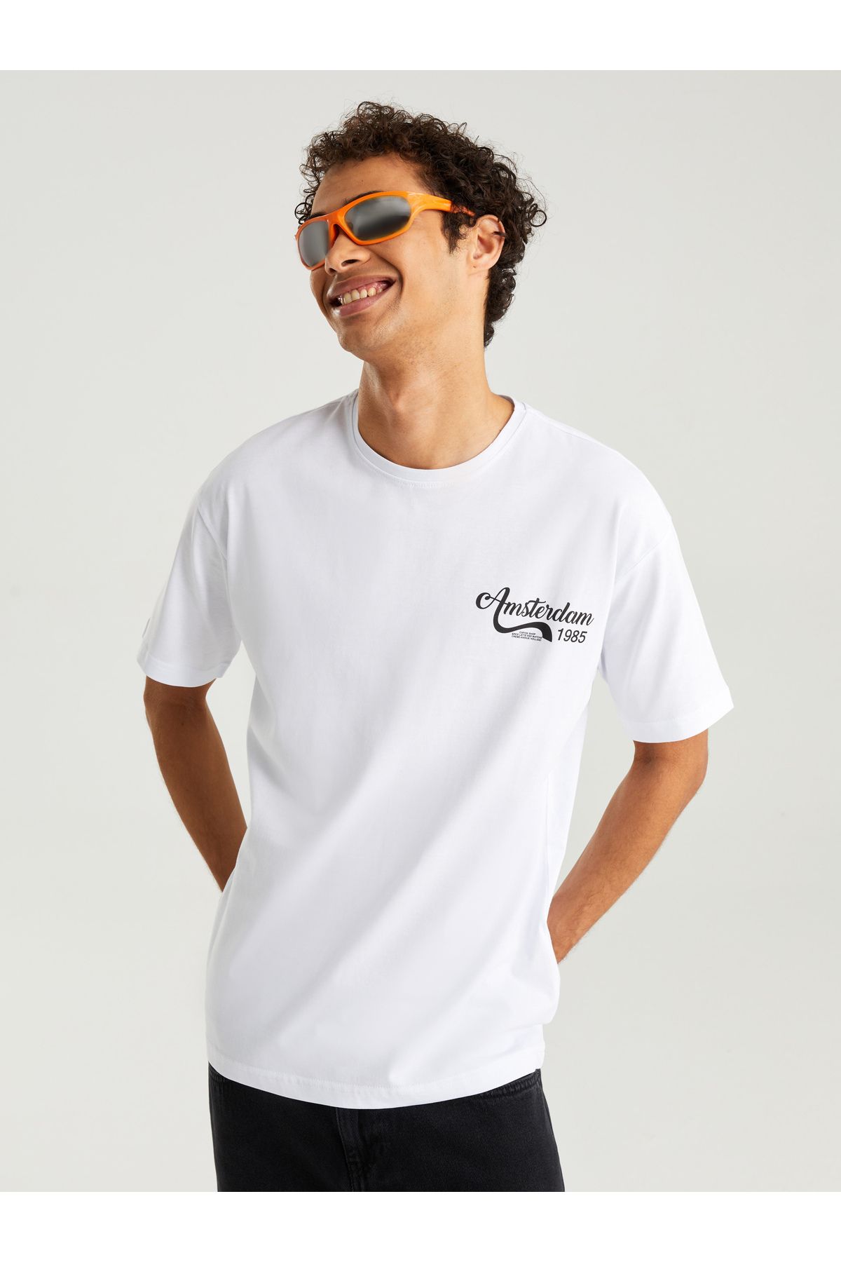 LC Waikiki Bisiklet Yaka Baskılı Kısa Kollu Unisex Tişört