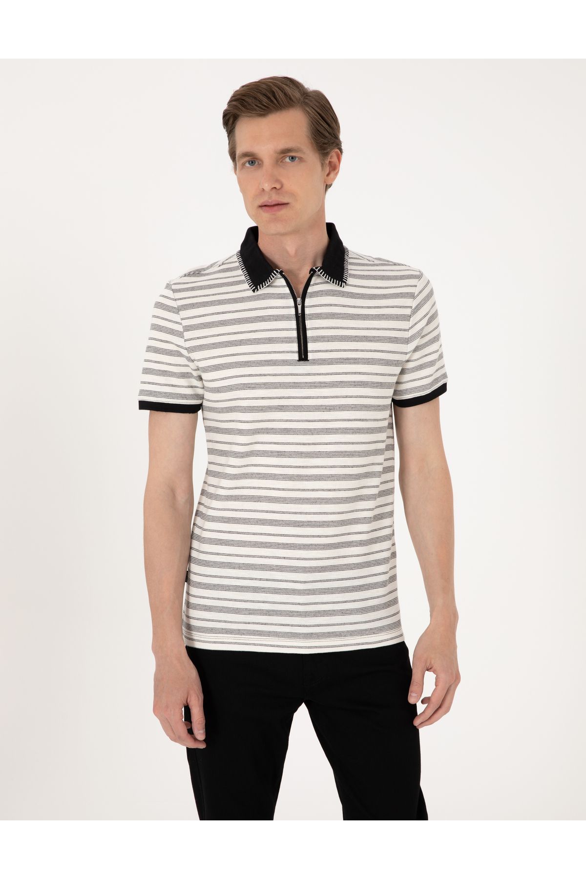 Pierre Cardin Bej Slim Fit Tişört 50306085-VR011