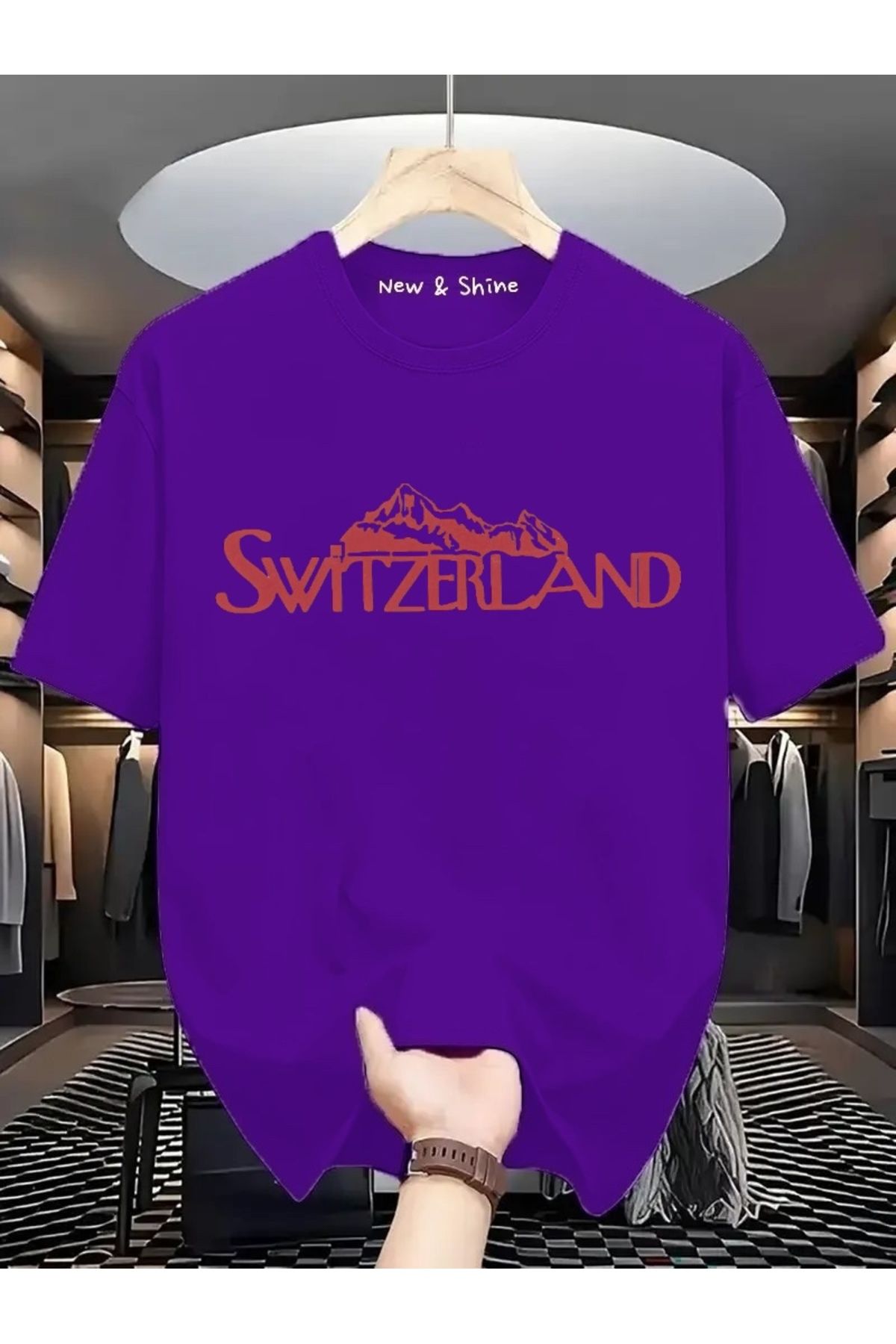 New Shine Switzerland Baskılı Oversize T-Shirt