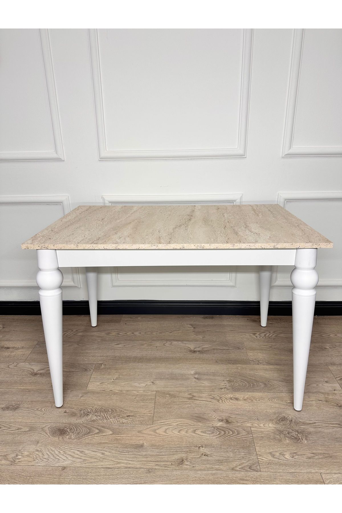 ECCES BB Mutfak Masası MDF Sabit 70X110 Yemek Masası Mermer Desen Traverten MDF Çalışma Masası Balkon Masası