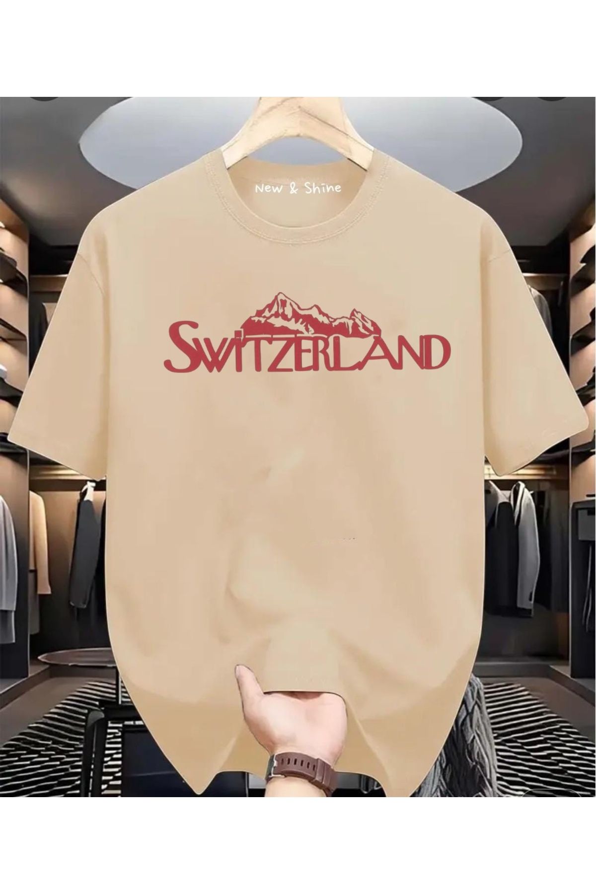 New Shine Switzerland Baskılı Oversize T-Shirt
