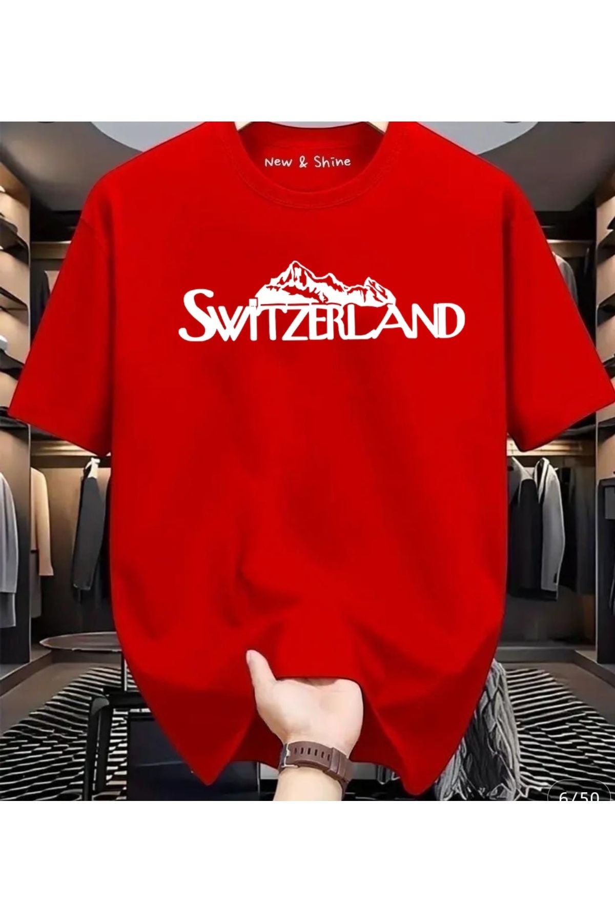 New Shine Switzerland Baskılı Oversize T-Shirt