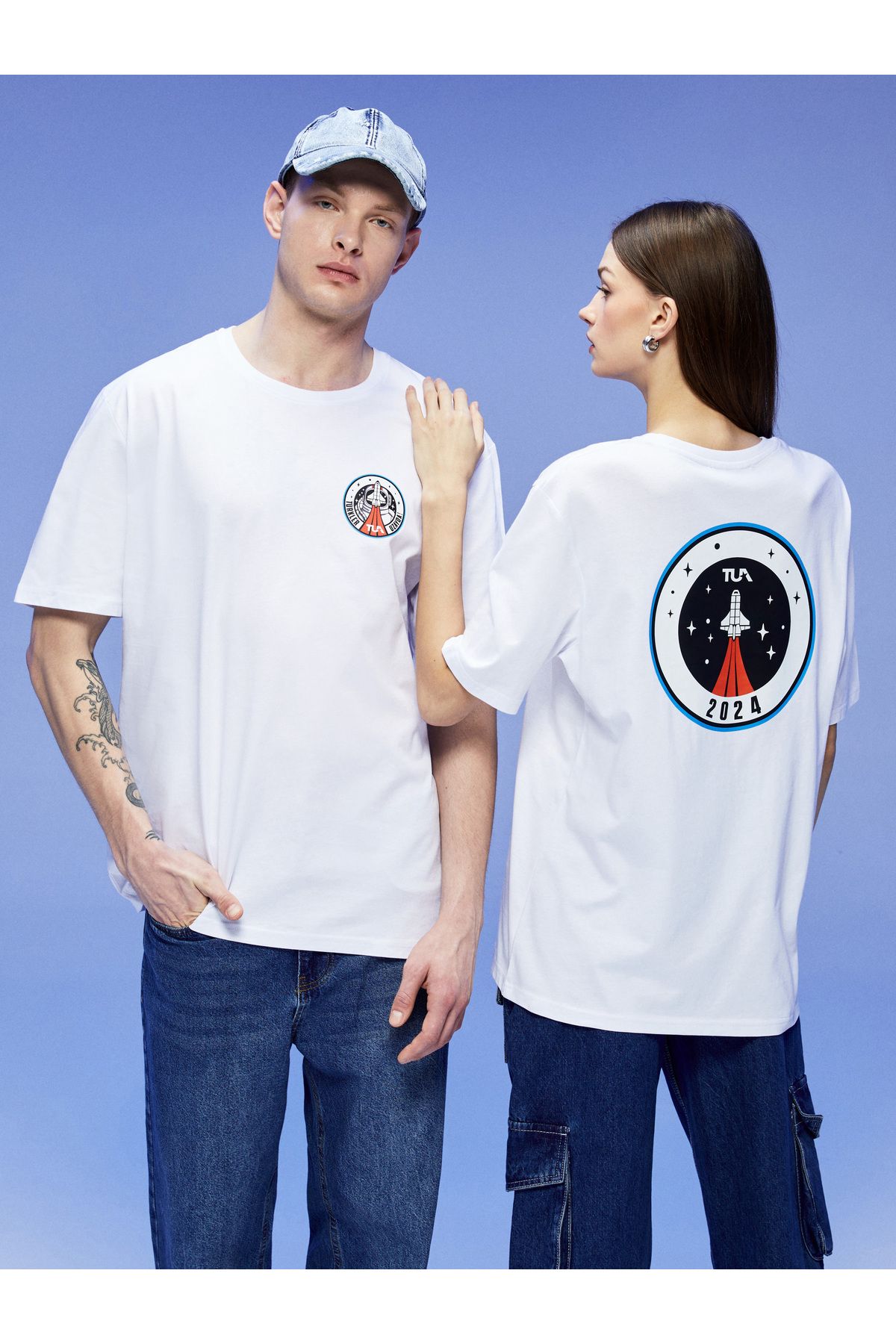 LC Waikiki Bisiklet Yaka TUA Baskılı Unisex Penye Tişört