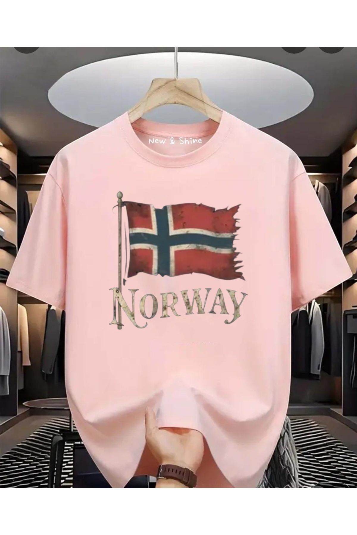 New Shine Norway Baskılı Oversize T-Shirt