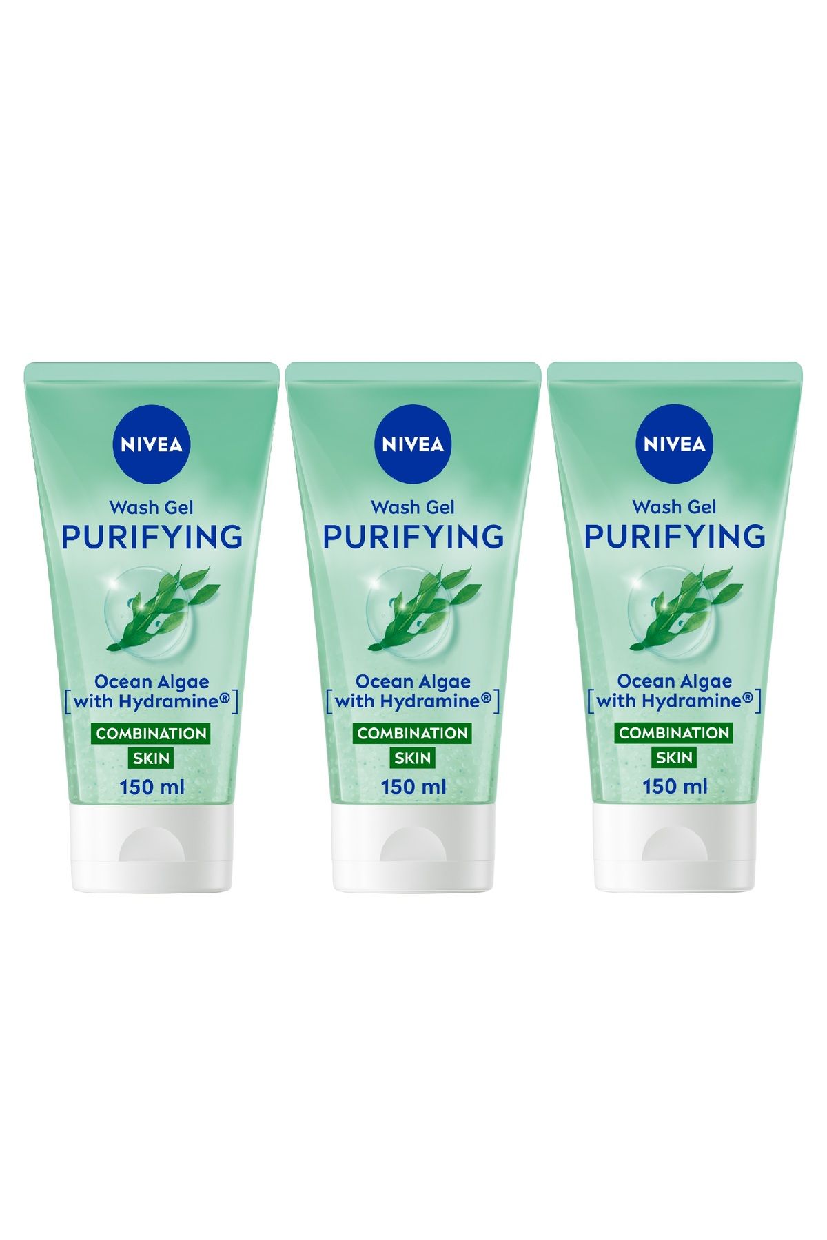 NIVEA-Purifying Cleansing Face Wash for Combination Skin with Ocean Algae, 150ml, Pack of 3 1