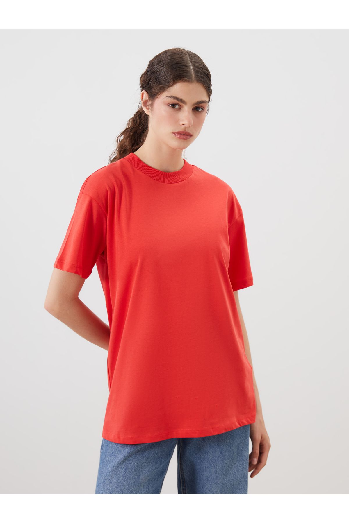 LC Waikiki Polo Yaka Dokulu Kadın Tişört