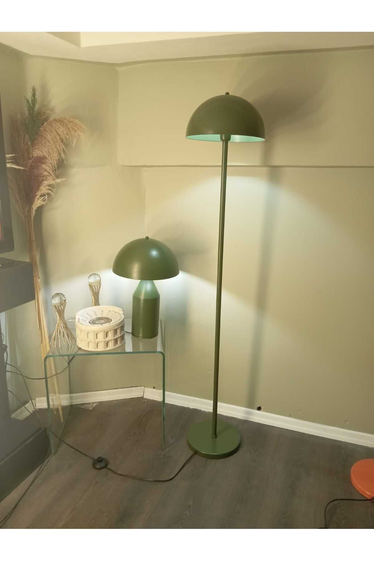 AFİLİYOL haki Modern Metal Lambader – Retro Tarz Ayaklı Lamba, LED Ampul Uyumlu