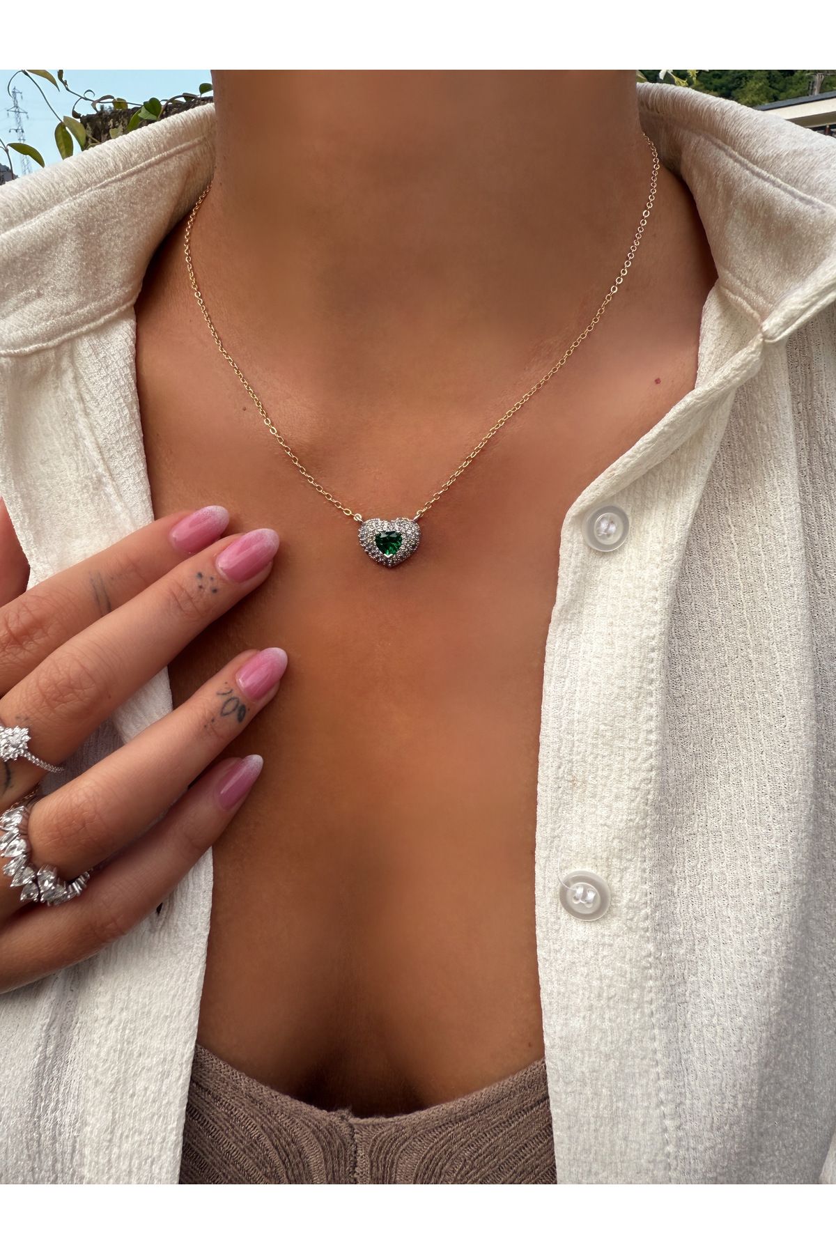HeyYou Jewelry Minimal kalp kolye