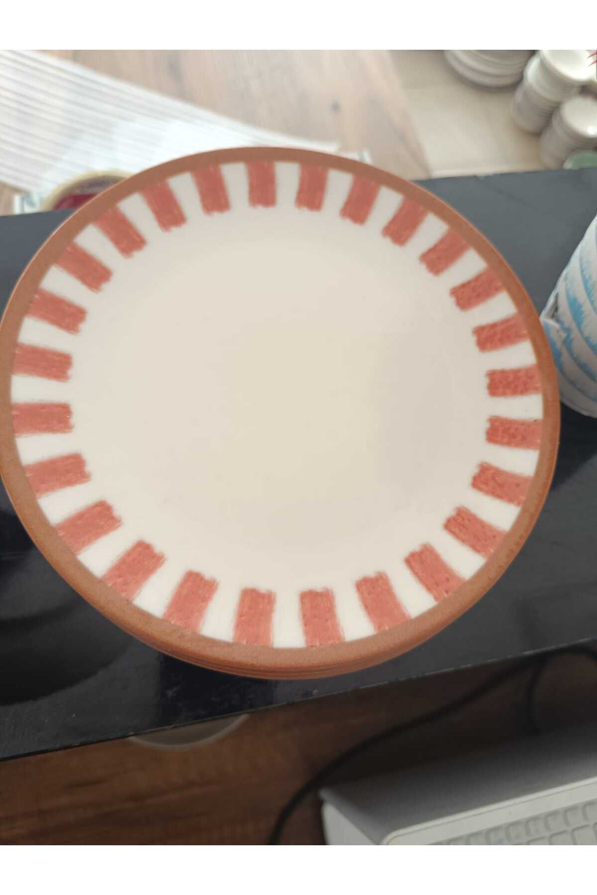 Tulü Porselen TULU PORSELEN 6 LI 19 CM PASTA TABAĞI RETRO DESEN