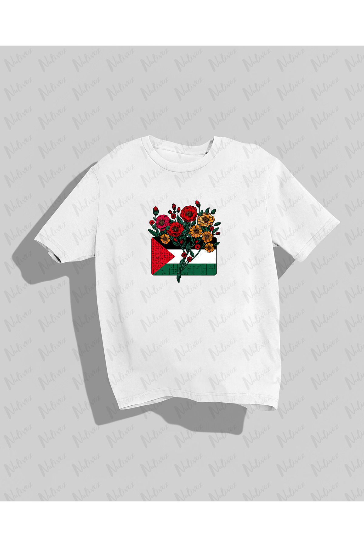 Nulivez Filistin Tasarımı Baskılı Yüksek Kalite Kompakt Unisex Oversize T-Shirt