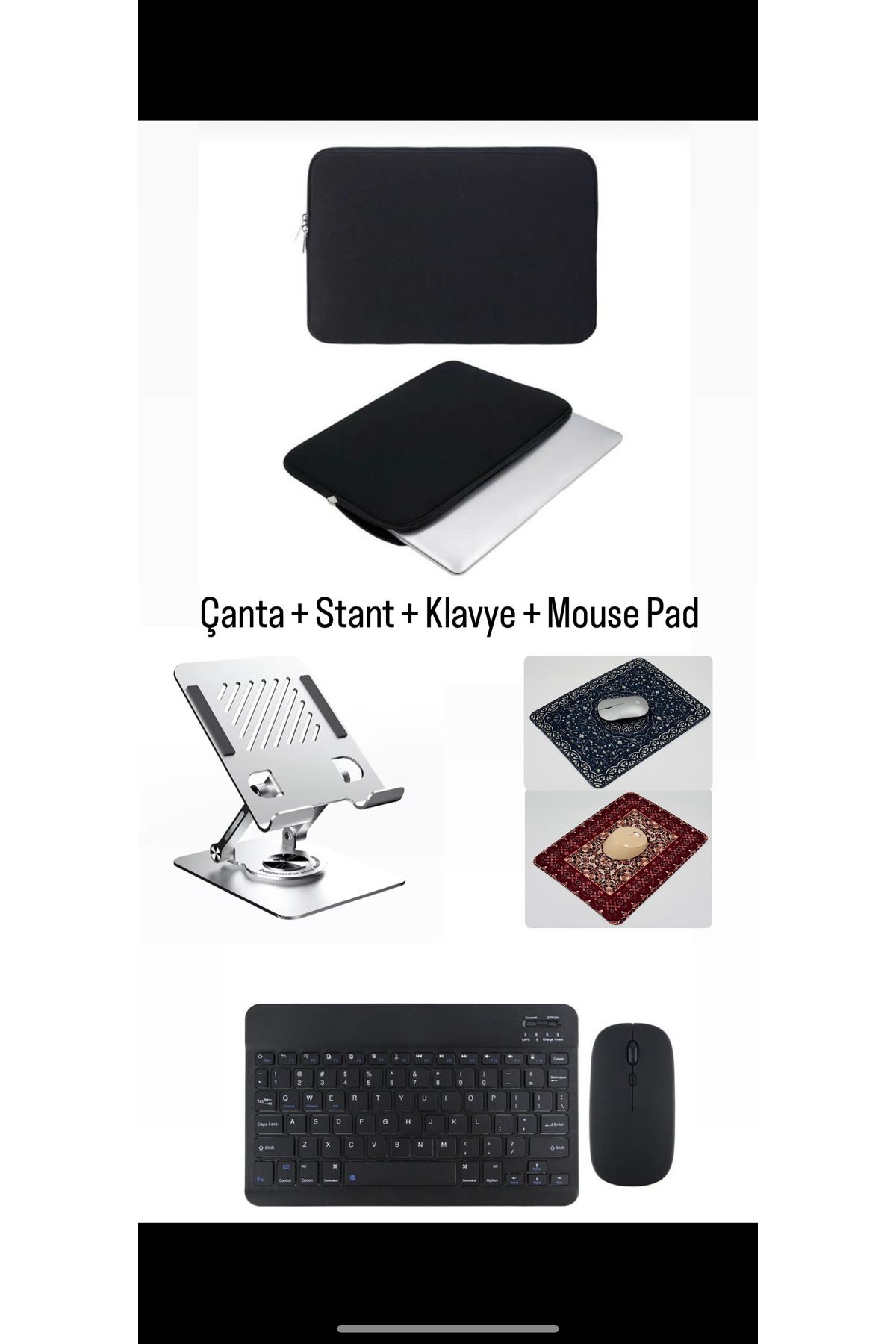 corcishop Doogee T40 Pro 12'' Uyumlu 4in1 Set Çanta Klavye Mouse ve Mouse Pad