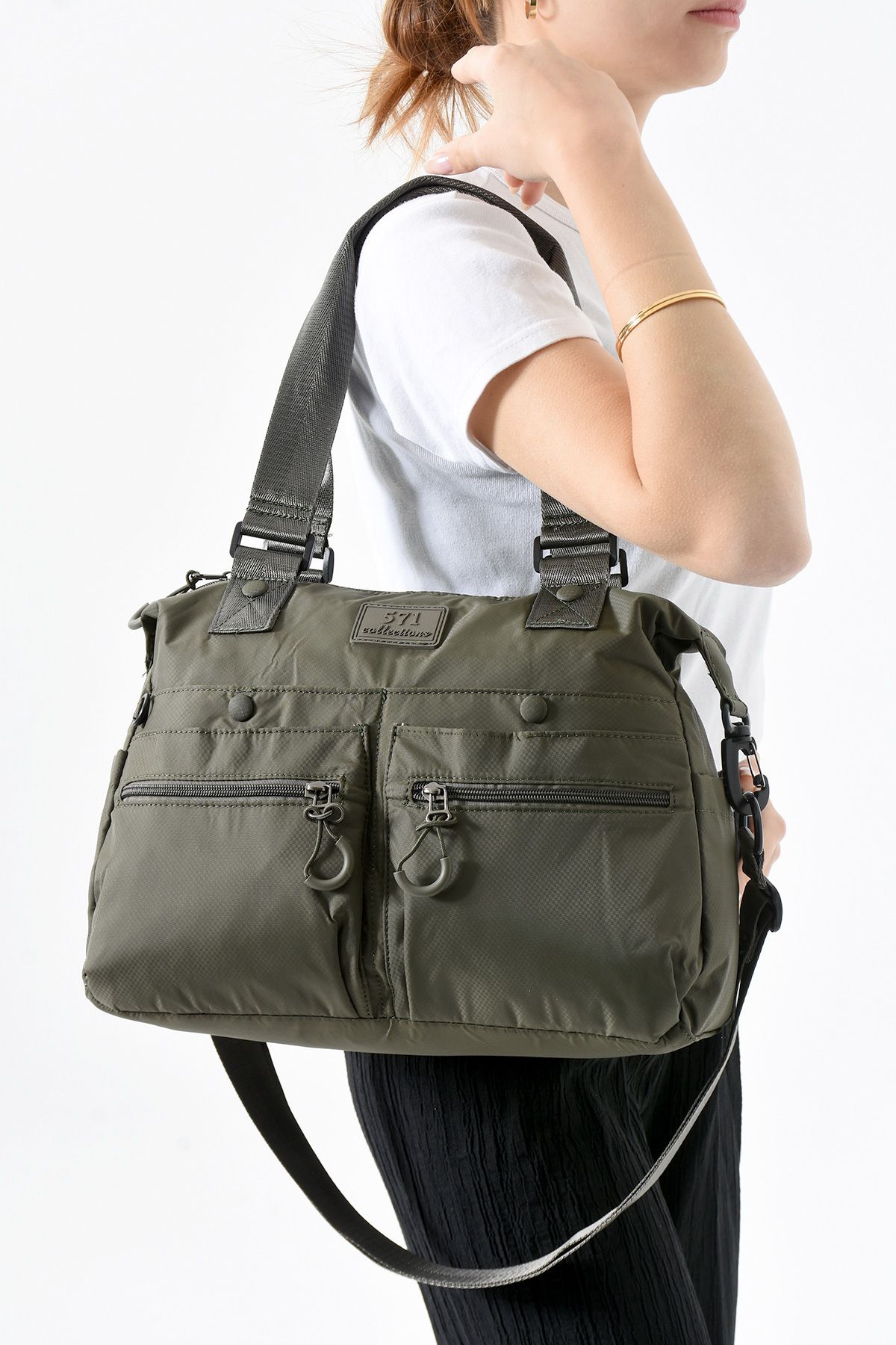 Çanta Trend 571 Collections Çanta Ultra Hafif Su Geçirmez Çok Cepli Omuz Çantası Haki (Model: 571-13-9M)