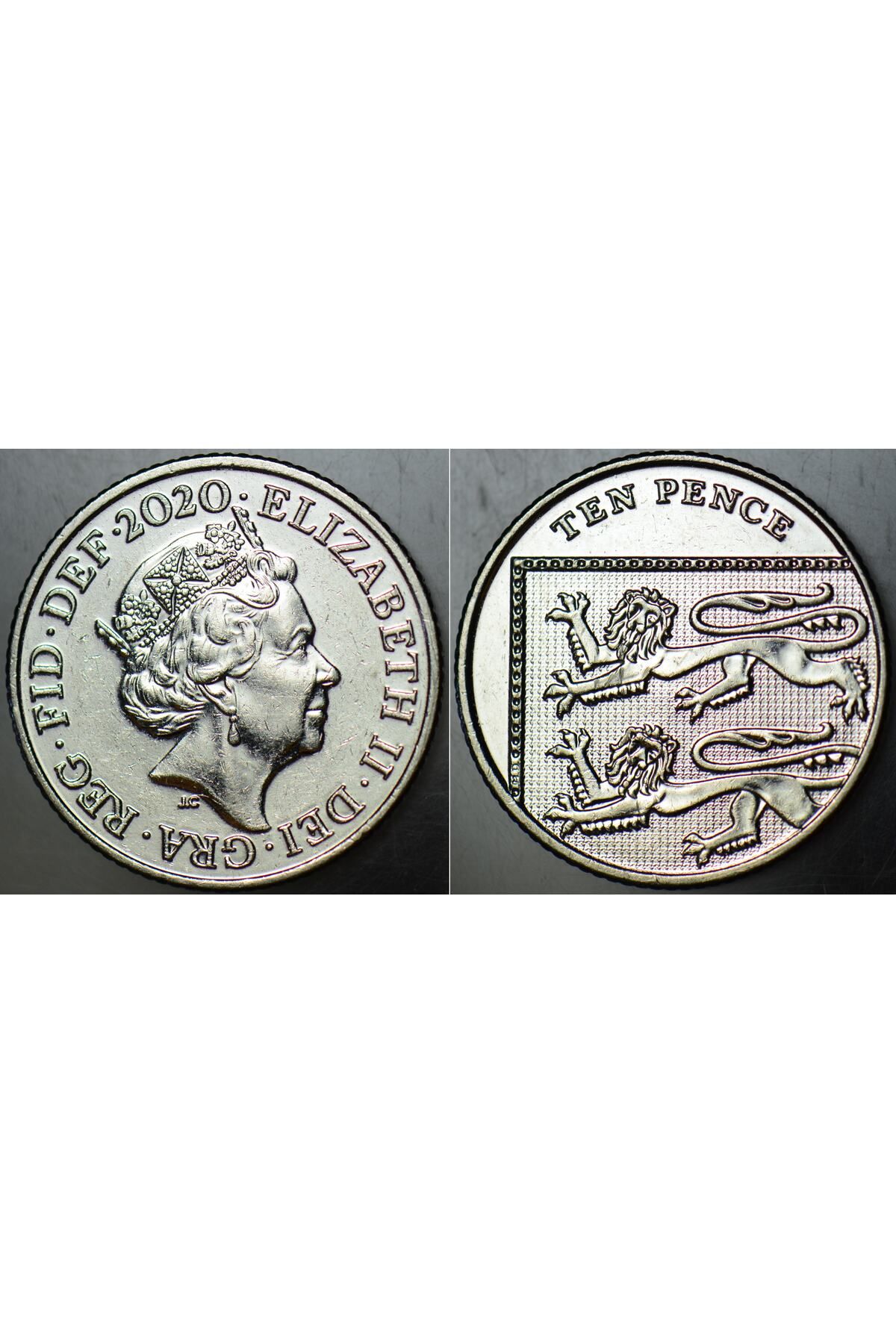 Banknoting BİRLEŞİK KRALLIK 10 PENCE 2020. KRALİÇE II. ELİZABETH SON YAŞLI BÜST. 24,5 mm. İNGİLTERE