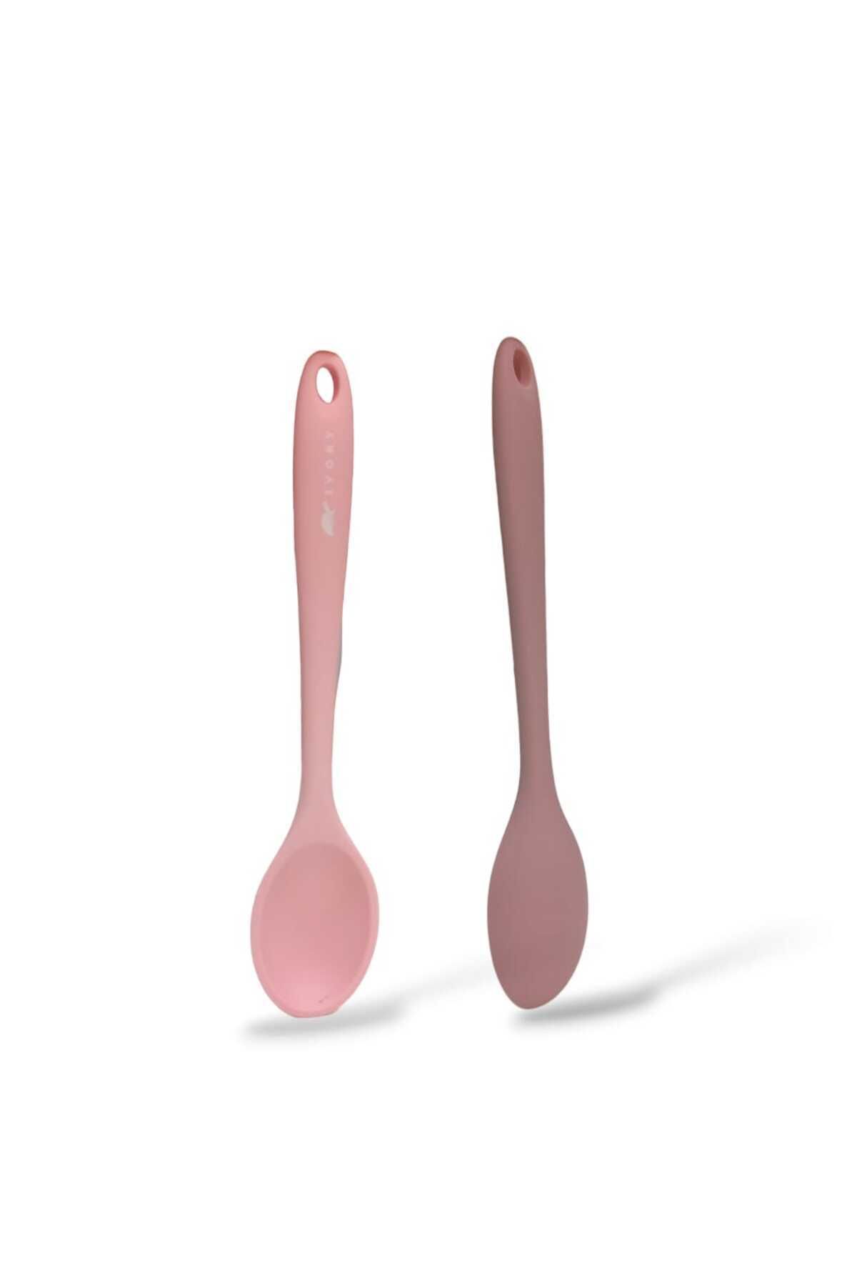 cephome güvenilir alışverişin adresi İvory silikon yemek kaşığı PEMBE (27,5 cm) 1 ADET