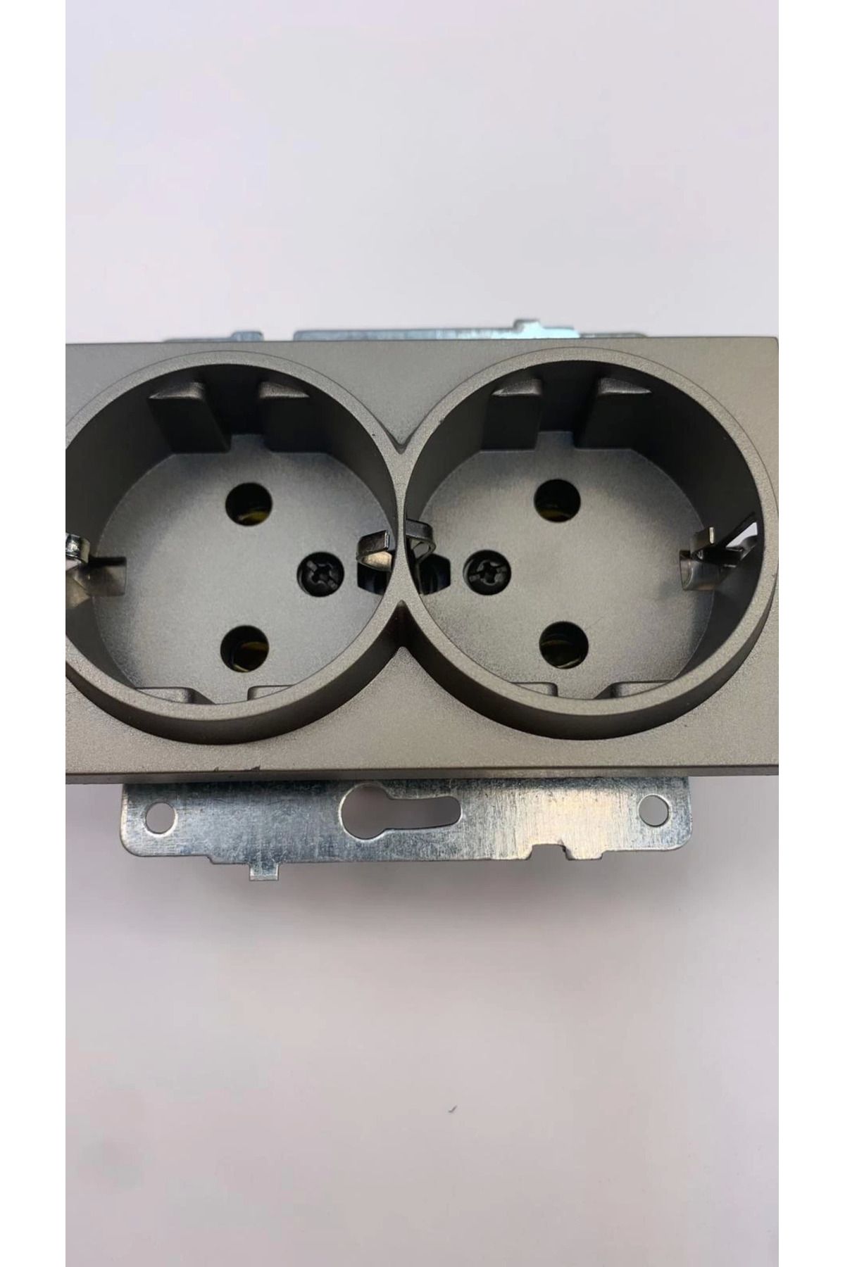 AC BOX-Anthracite double grounded socket frameless grano - compatible frame for socket and switch 4