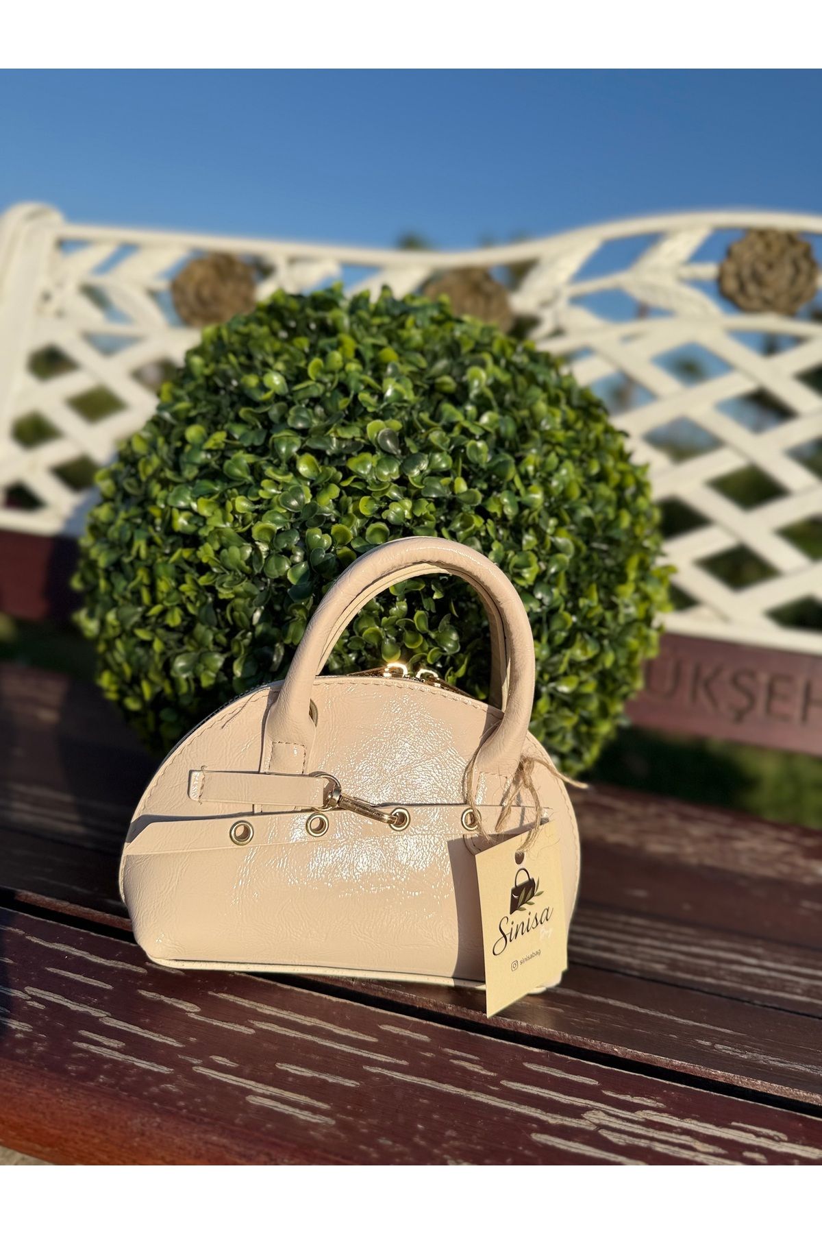 SİNİSA BAG Kadın Krem Tokyo Kemer Detaylı El Ve Askılı Omuz Çantası