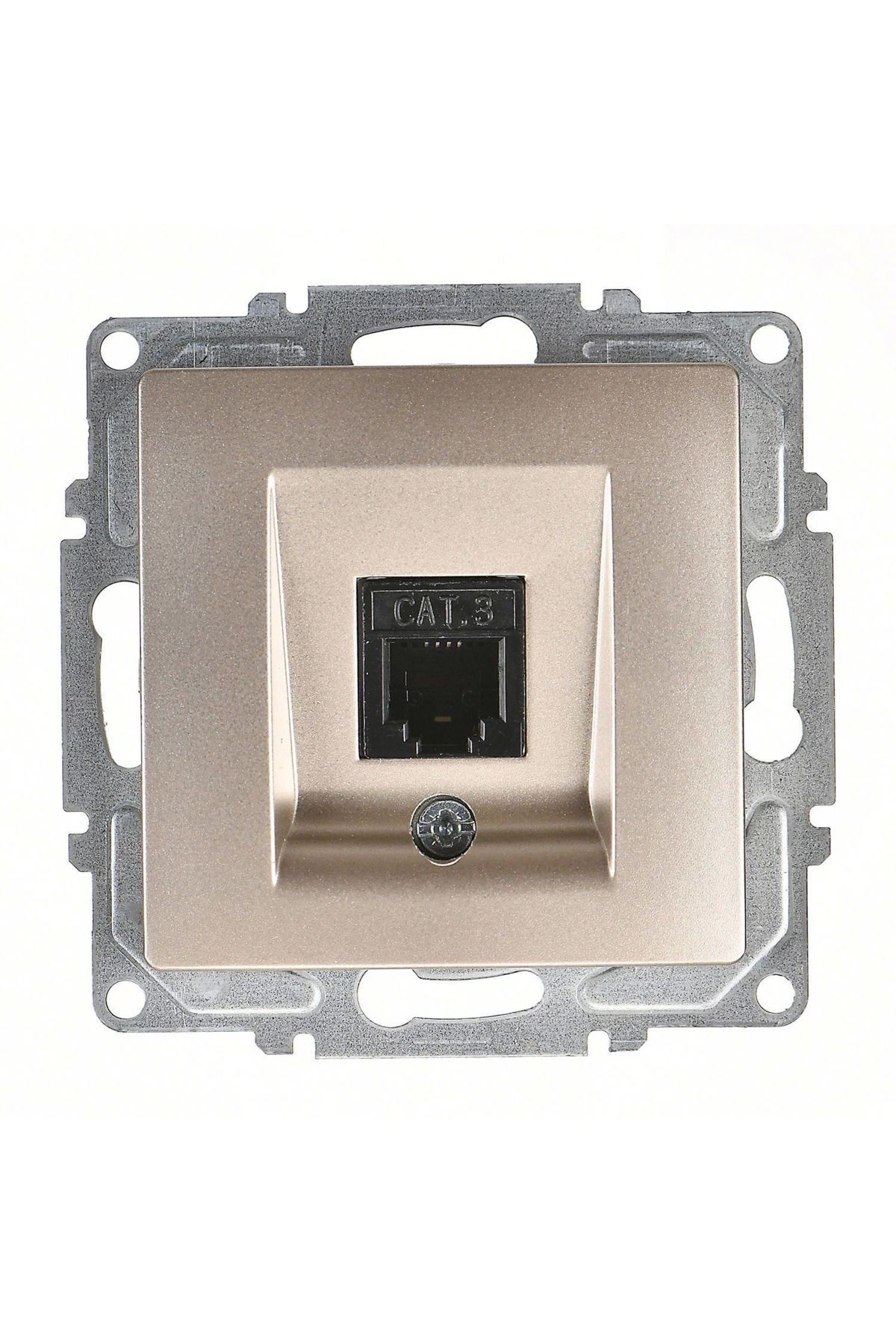 AC BOX-Visage ambiance metallic beige num wire socket cat3 frameless - compatible frame for socket and switch 2