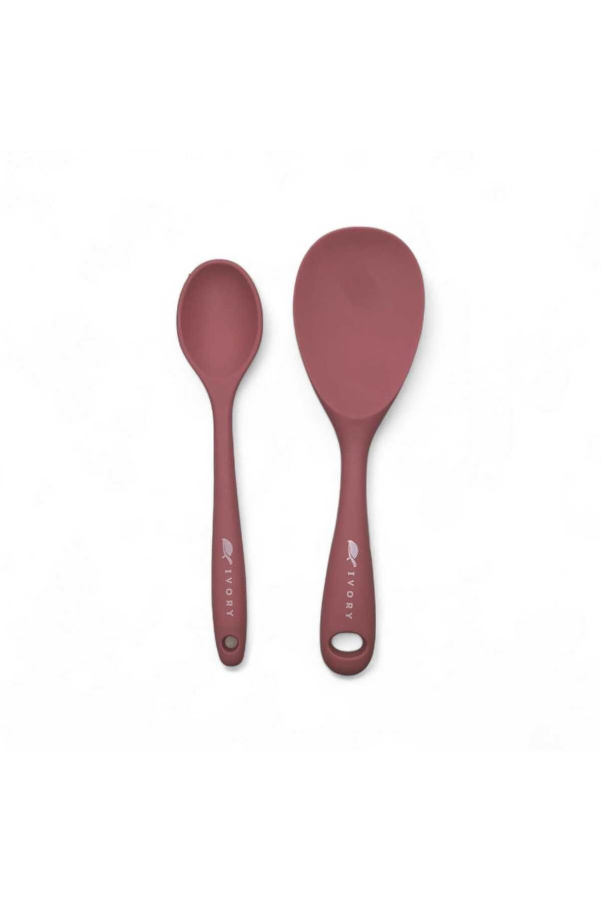 cephome güvenilir alışverişin adresi İvory 2 Tane Silikon Kaşık (20cm) Pembe