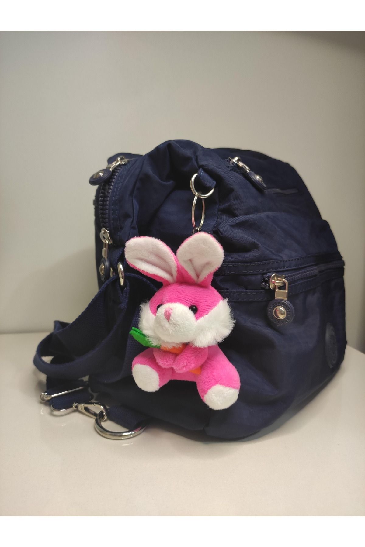 FGHGF Havuç Tutan Pembe Tavşan Peluş Anahtarlık Çanta Süsü