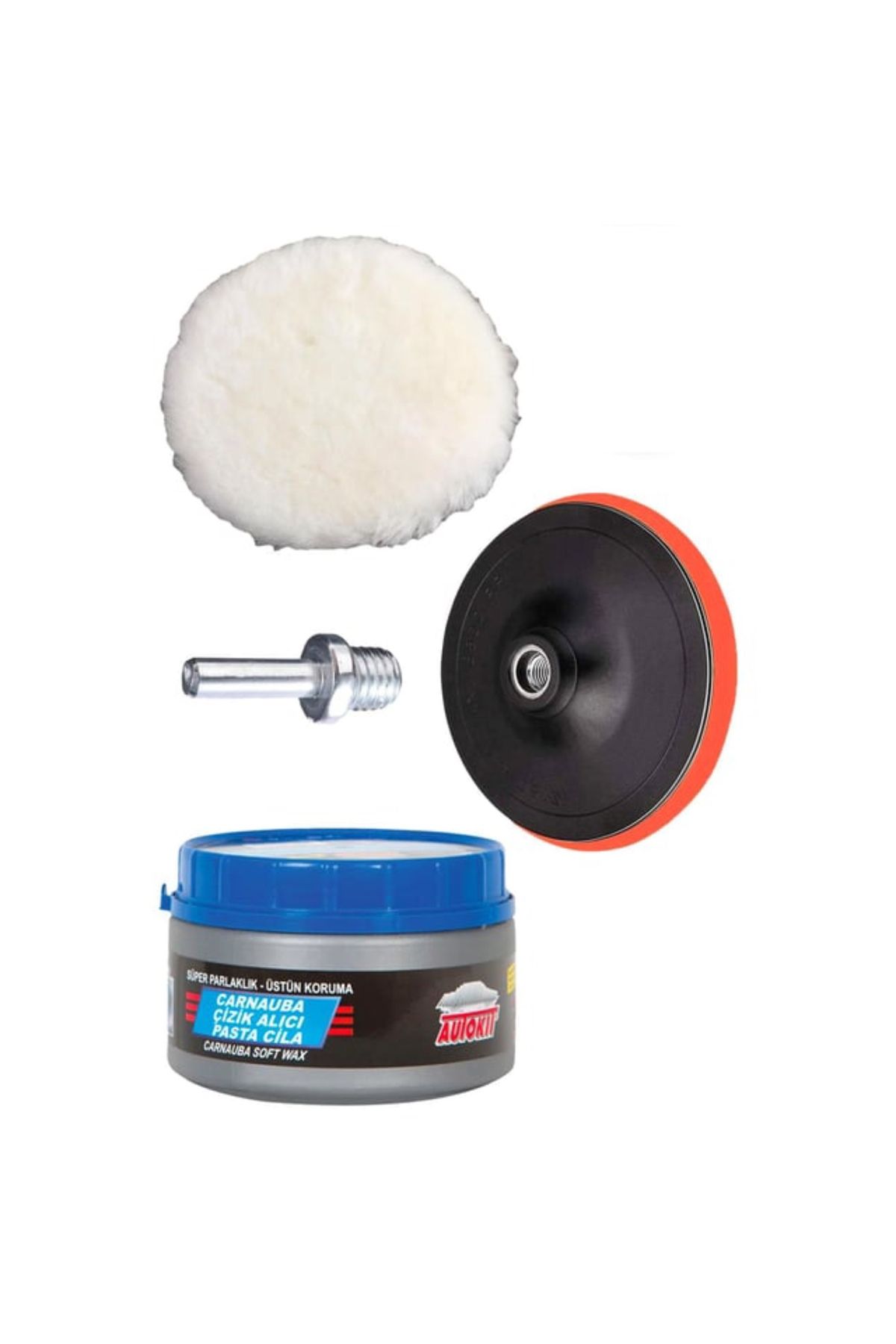 abnturk 115 Mm Araç Oto Pasta Çizik Giderici Polisaj Yünü Pedi Keçesi Süngeri Cırt Taban Matkap