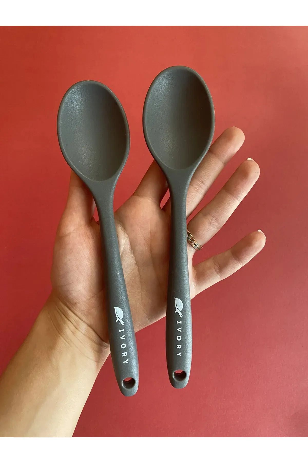 cephome güvenilir alışverişin adresi Silikon 2 adet 20 cm kaşık GRİ