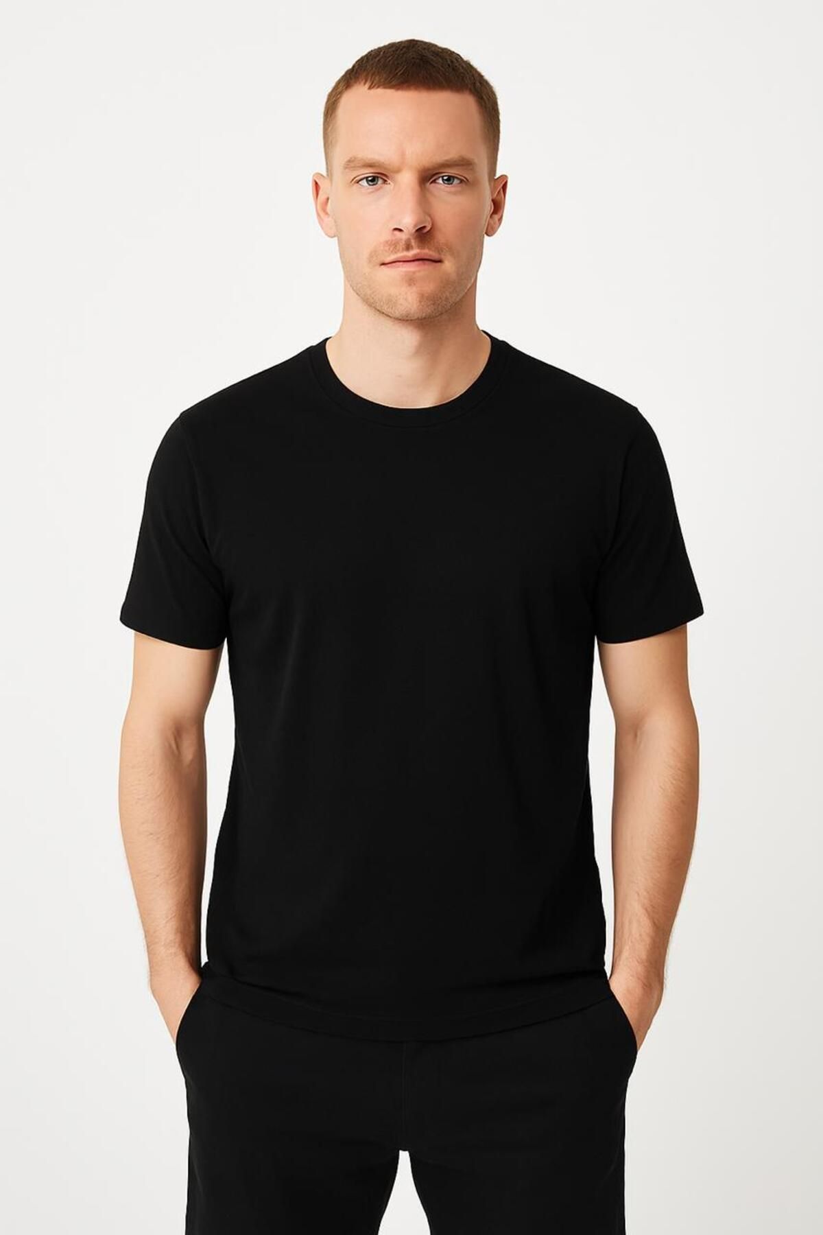 MODORKA Pamuklu Bisiklet Yaka Erkek T-Shirt