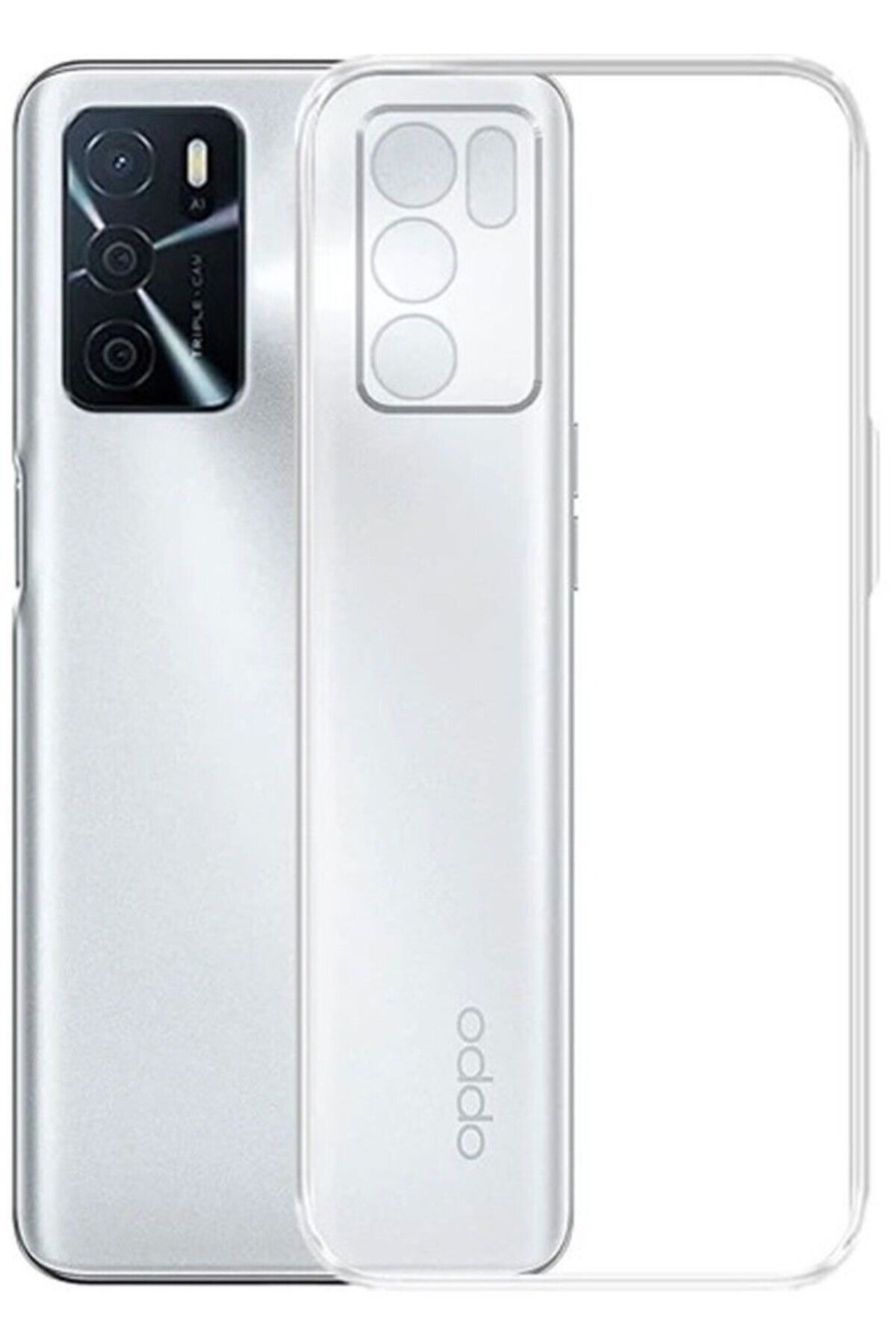 TezMax Oppo A16 Uyumlu Kapak Kamera Korumalı Şarj Tıpalı Şeffaf Silikon Kılıf