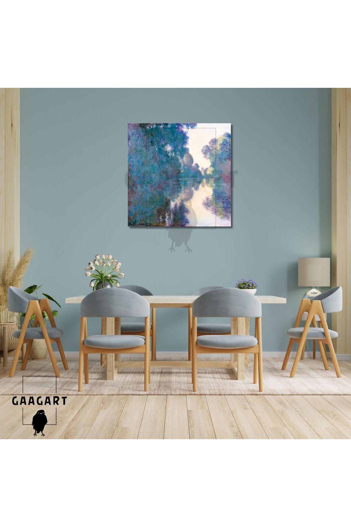 GAAGART Kare Kanvas Ünlü Eserler Cloude Monet Siene'de Sabah