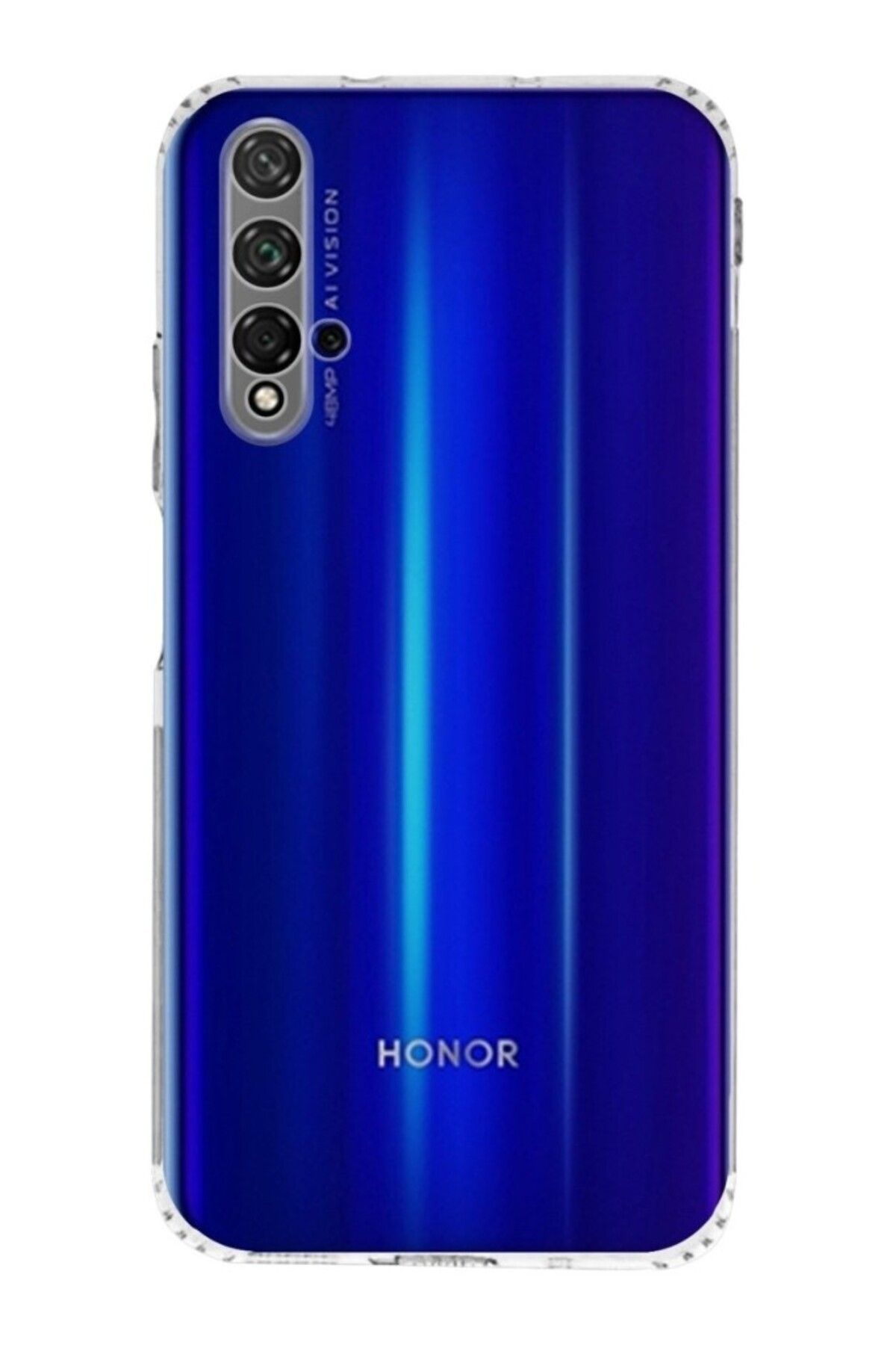 TezMax Huawei Honor 20 Uyumlu Kapak Kamera Korumalı Şarj Tıpalı Şeffaf Silikon Kılıf
