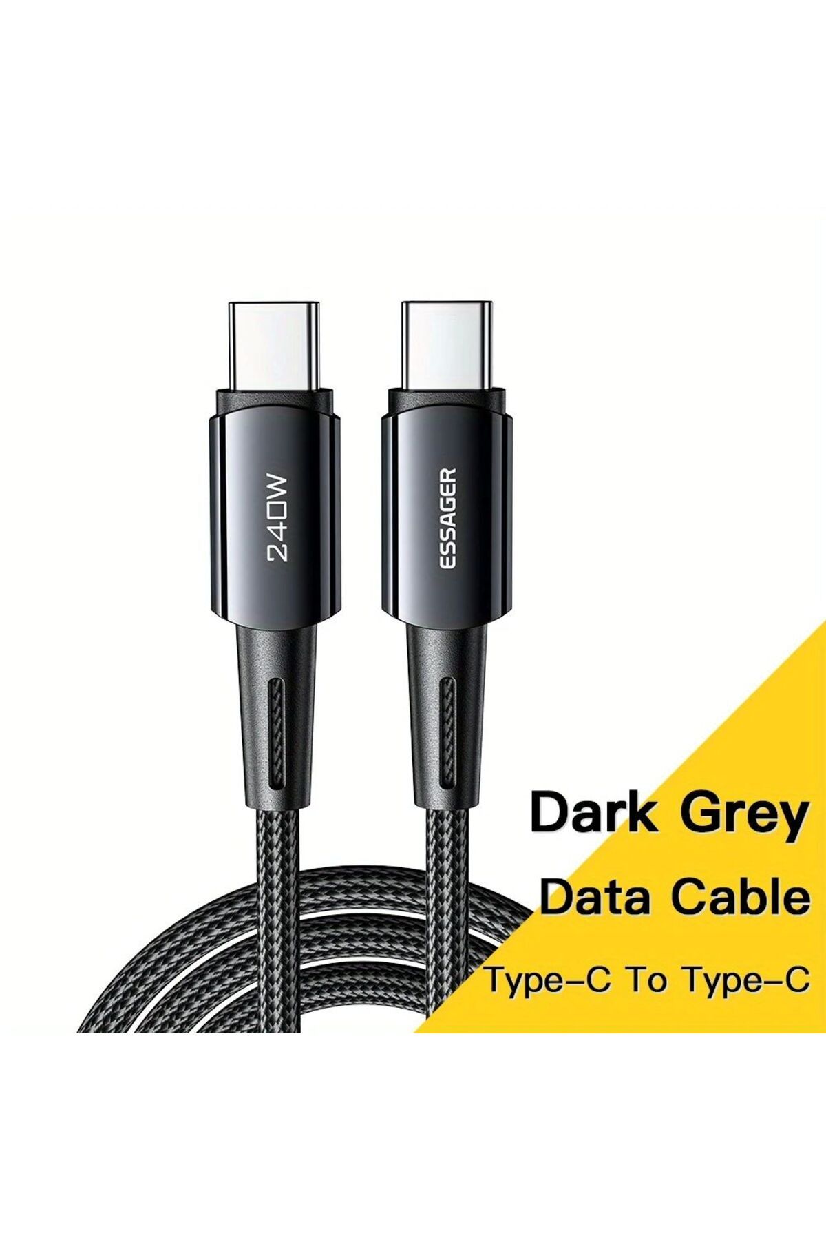 essager 240W Ultra Yüksek Güç USB-C - USB-C Hızlı Şarj ve Veri Kablosu (E-Marker Çipli)